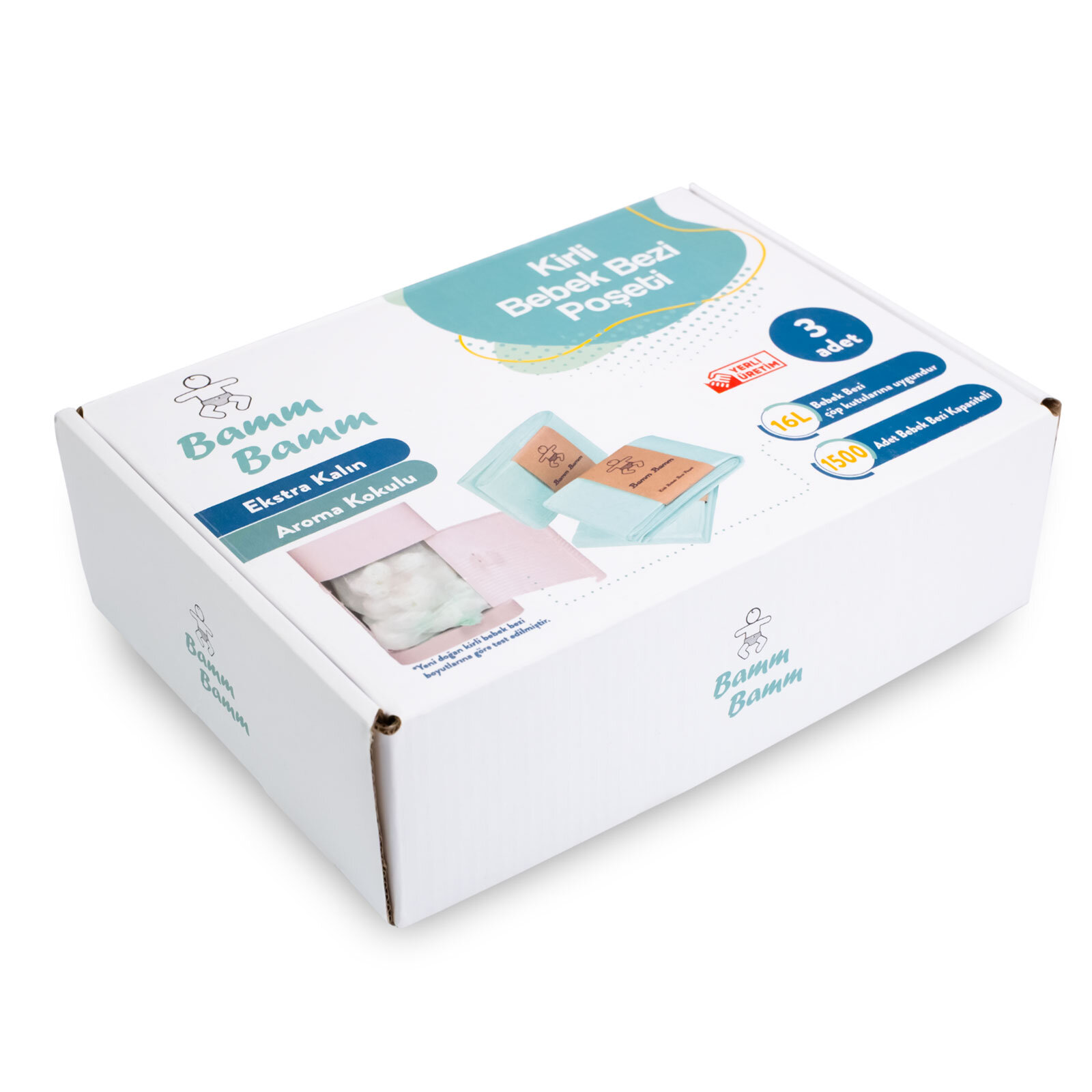 500x3 Adet Kirli Bebek Bezi Kapasiteli Çöp Poşeti 500x3 Adet Kirli Bebek Bezi Kapasiteli Çöp Poşeti