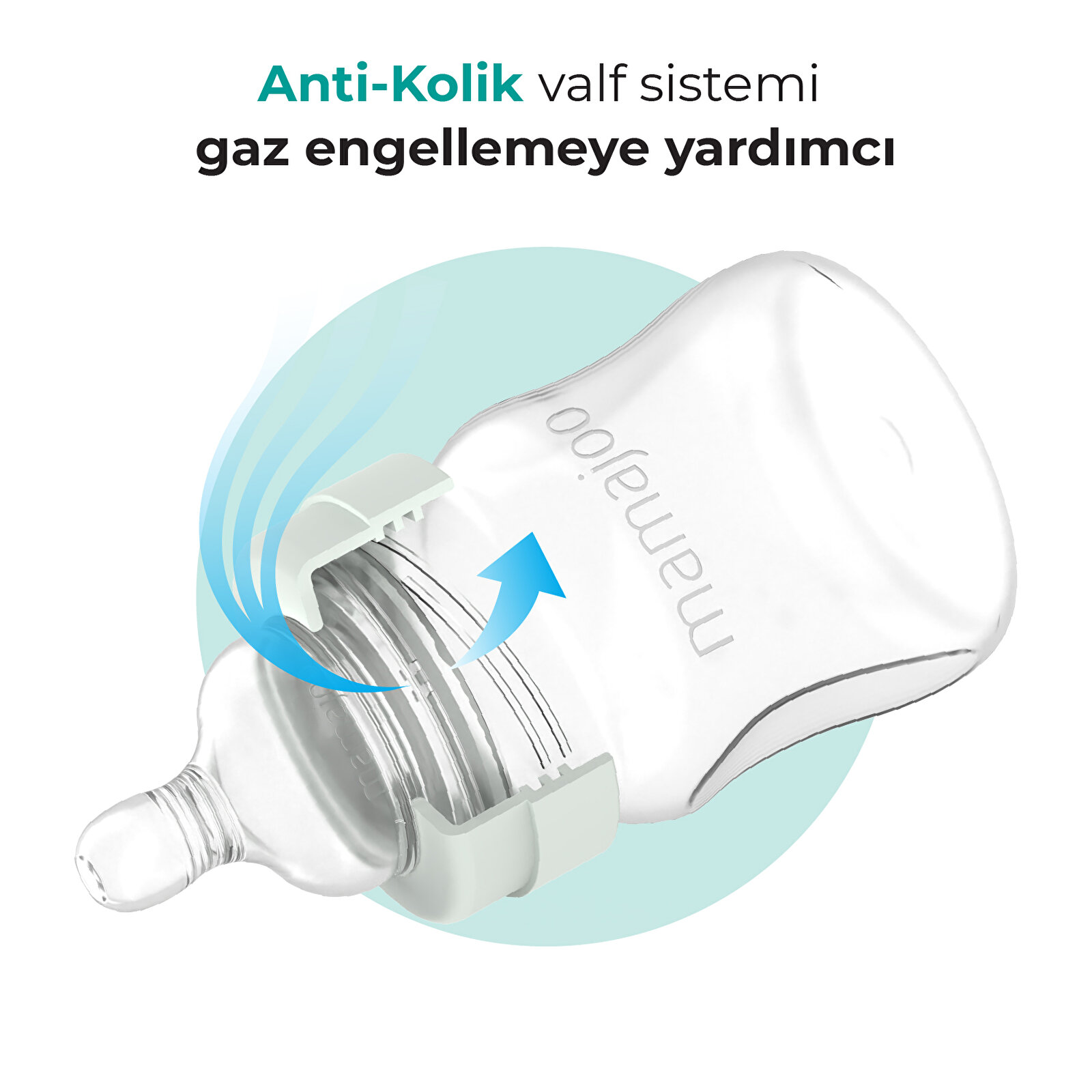 Karanlıkta Parlayan Orta Akış Antikolik PP Biberon 270 ml