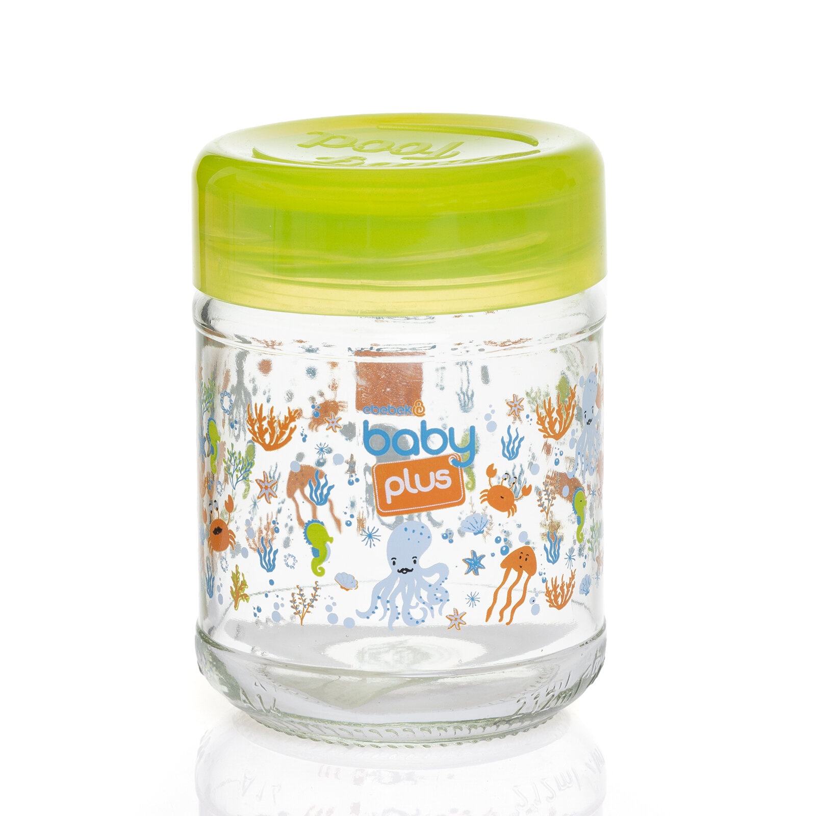  Cam Mavi Bebek Mama Kavanozu 200 ml