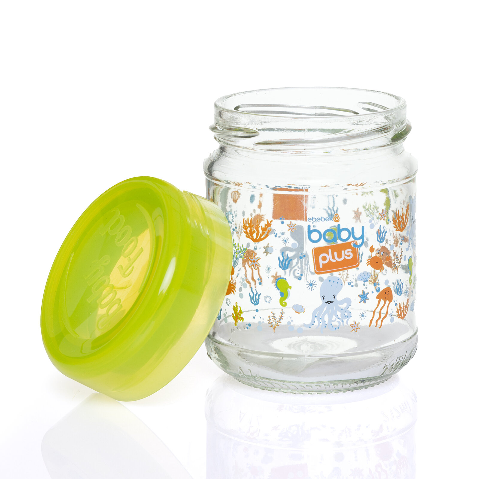  Cam Mavi Bebek Mama Kavanozu 200 ml