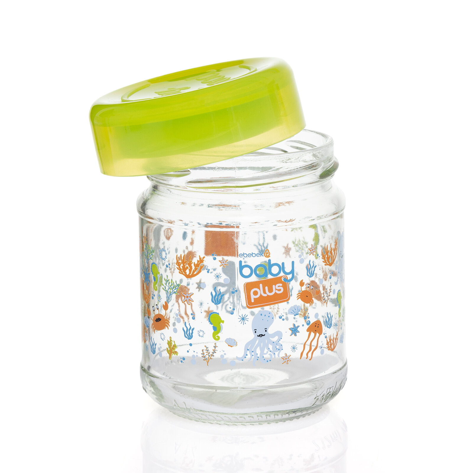  Cam Mavi Bebek Mama Kavanozu 200 ml