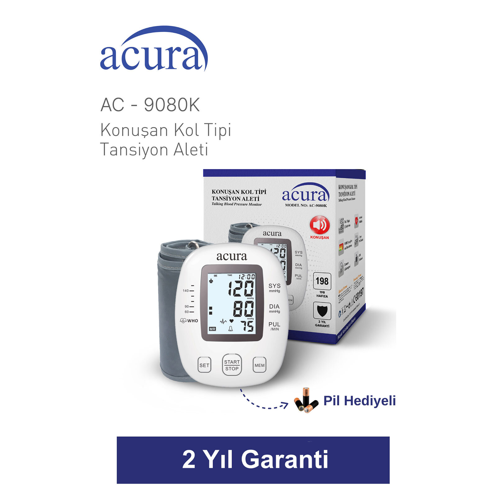 AC-9080K Konuşan Kol Tipi Tansiyon Aleti