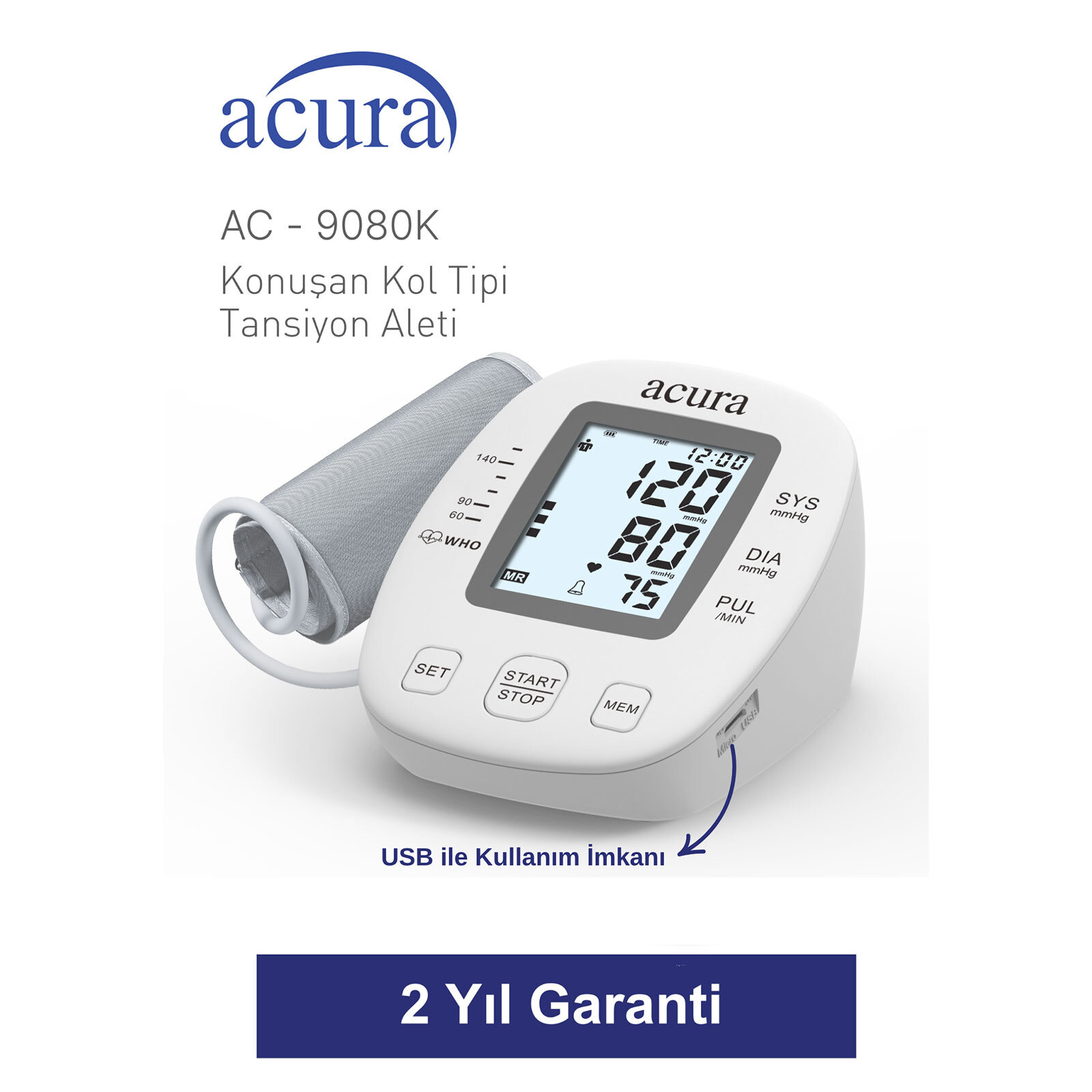 AC-9080K Konuşan Kol Tipi Tansiyon Aleti