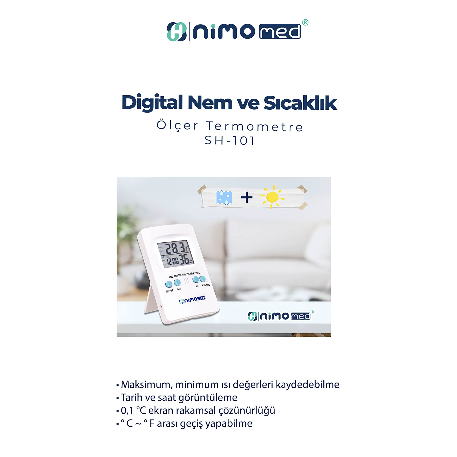 Dijital Saatli Nem ve Sıcaklık Ölçer