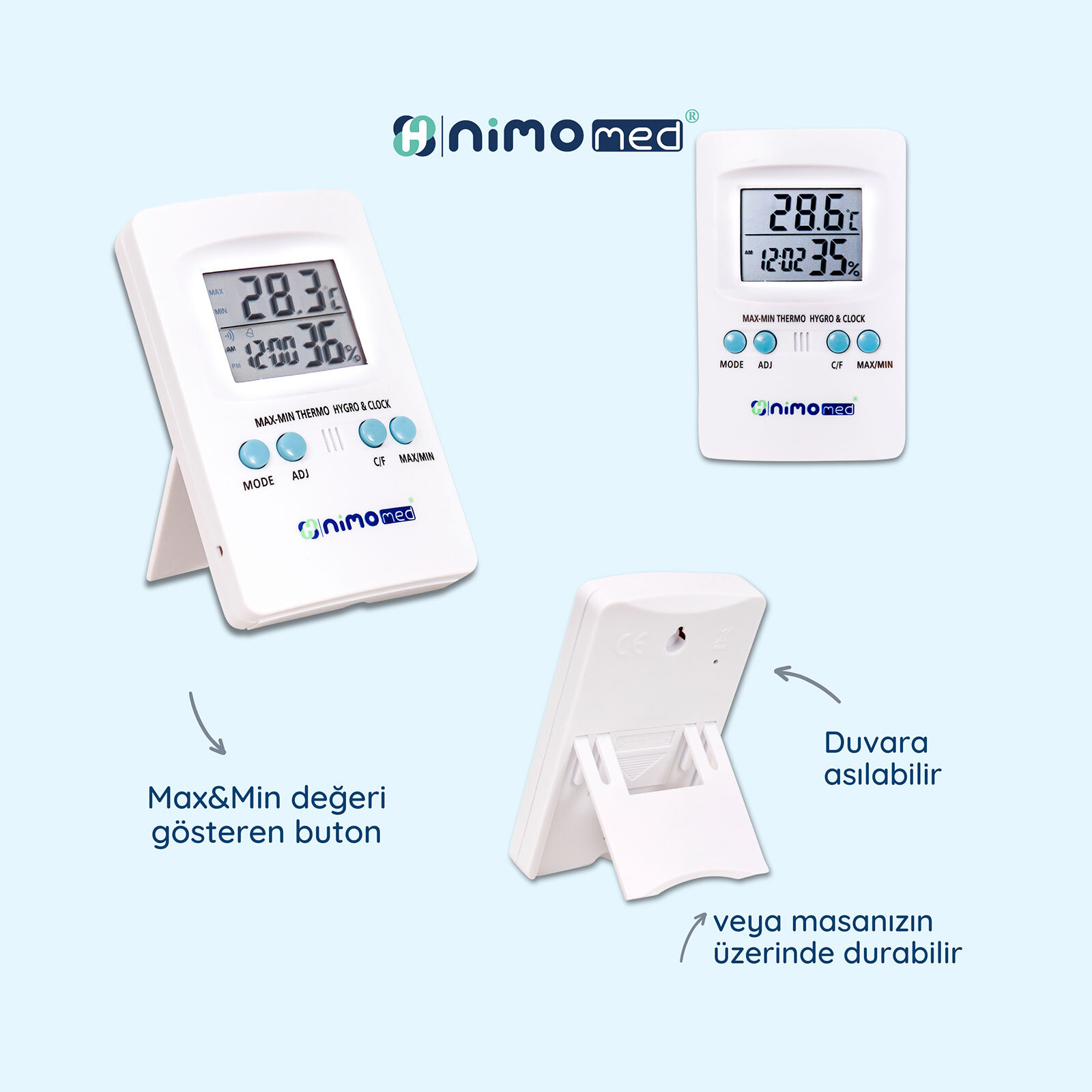 Dijital Saatli Nem ve Sıcaklık Ölçer
