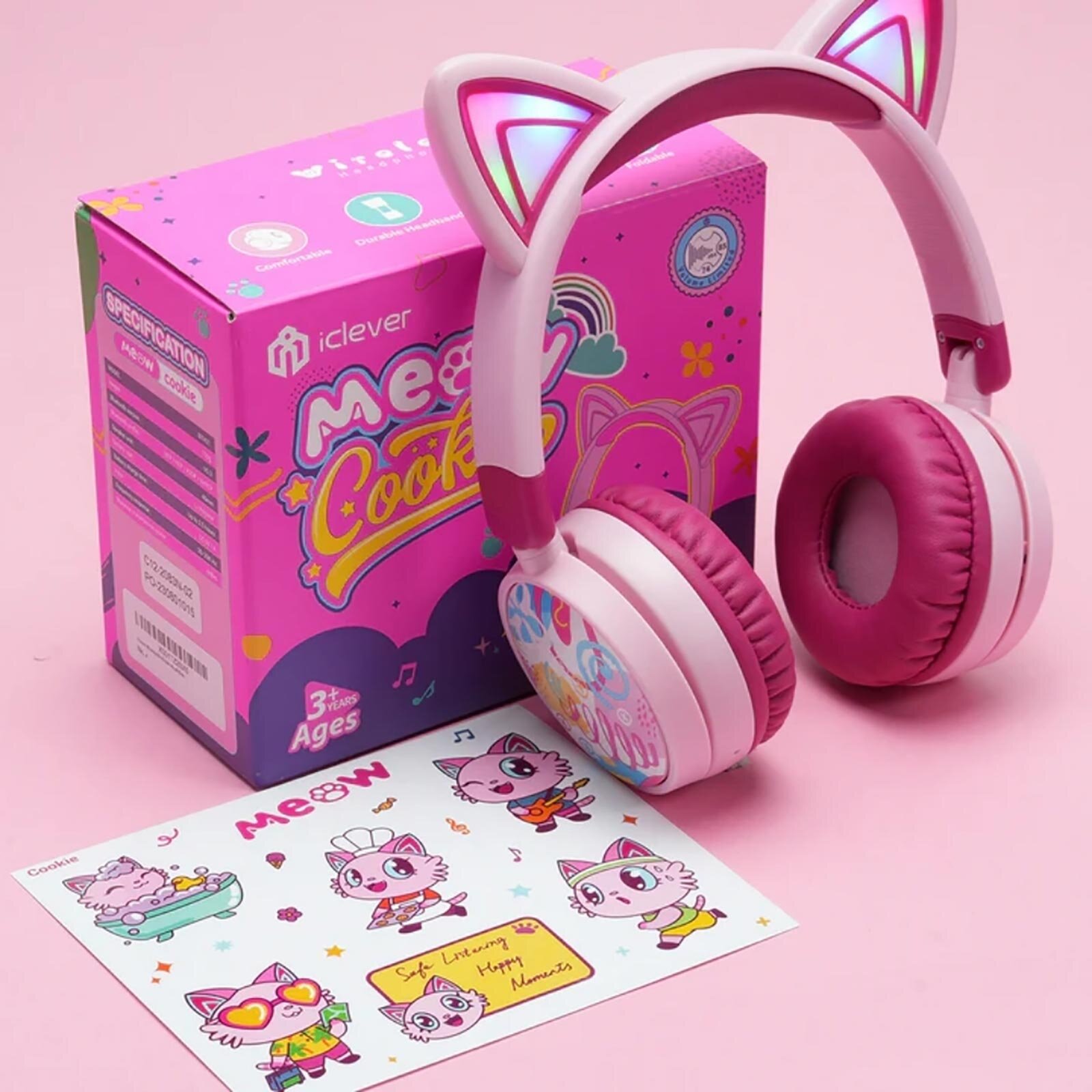 Kedi Kulaklı Led Işıklı Güvenli Ses Sınırlı 60 Saat Oynatma Süreli Bluetooth Çocuk Kulak Kedi Kulaklı Led Işıklı Güvenli Ses Sınırlı 60 Saat Oynatma Süreli Bluetooth Çocuk Kulak