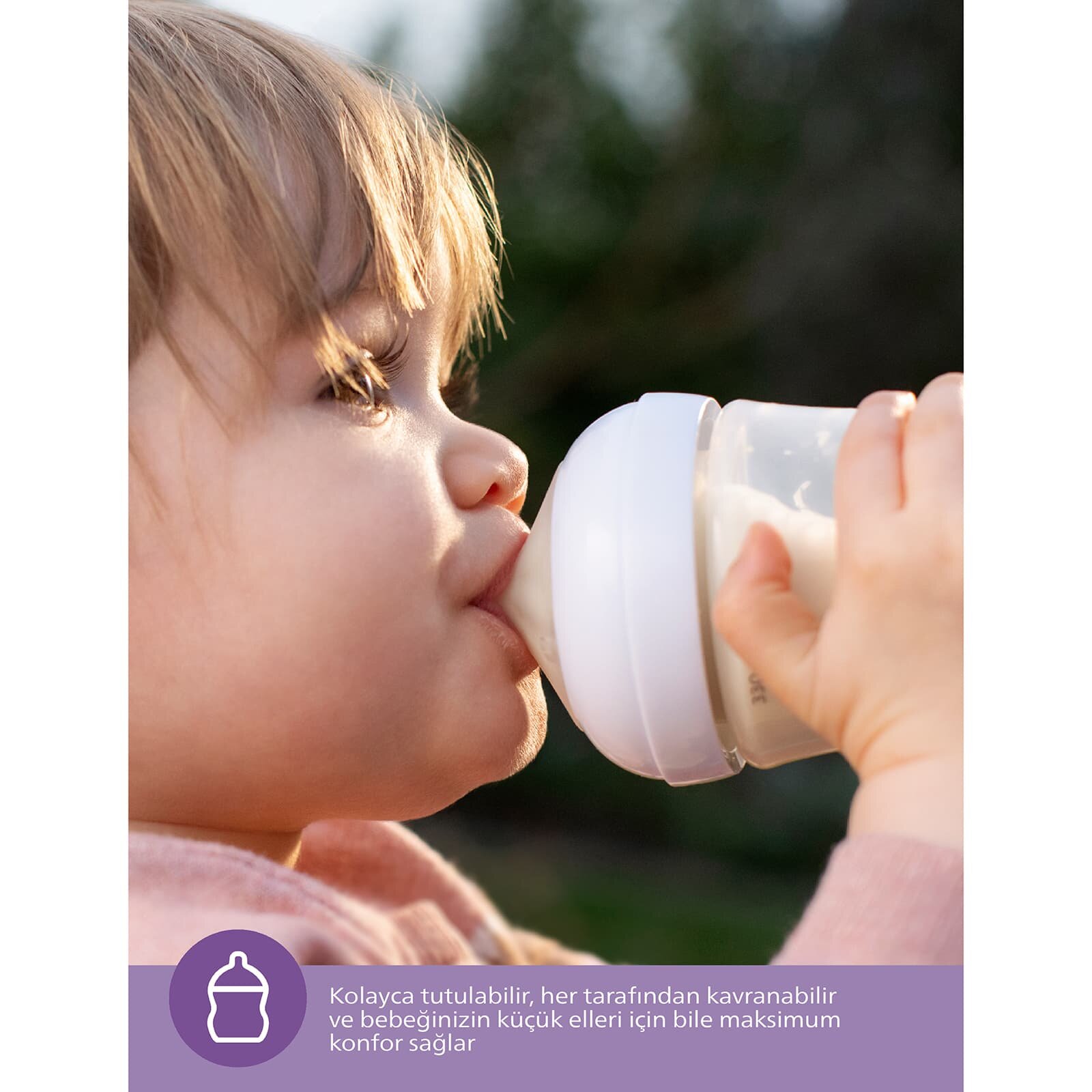 Doğal Tepkili Biberon PP 260ml 3-6 Ay