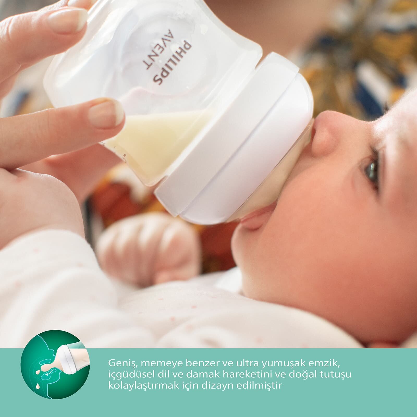 Doğal Tepkili Cam Biberon 240ml 3-6 Ay