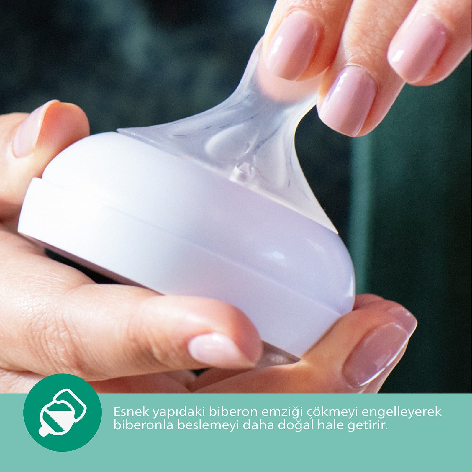 Doğal Tepkili Cam Biberon 120ml 0-3 Ay