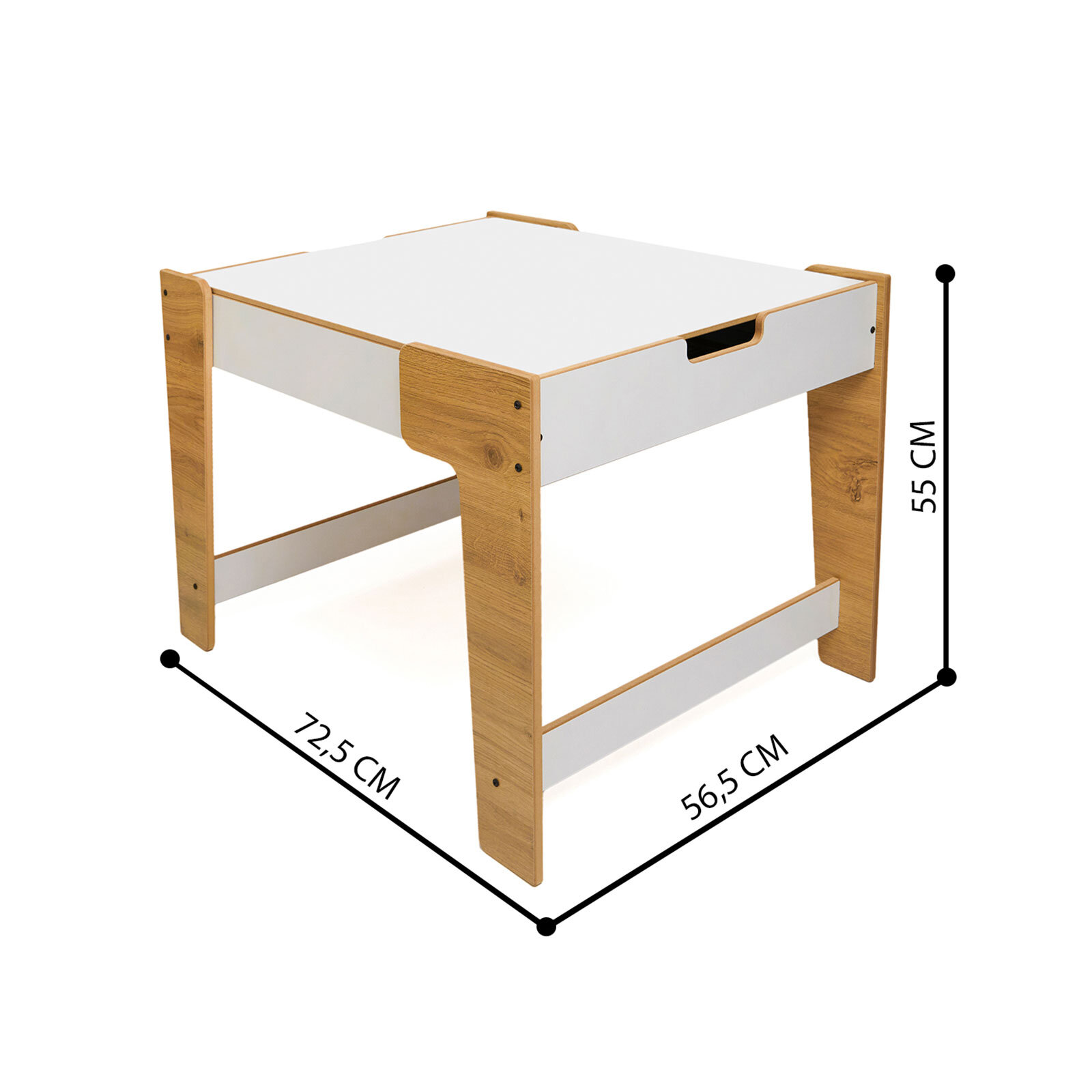 Ahşap Montessori Çocuk Oyun Masa ve Sandalye Naturel