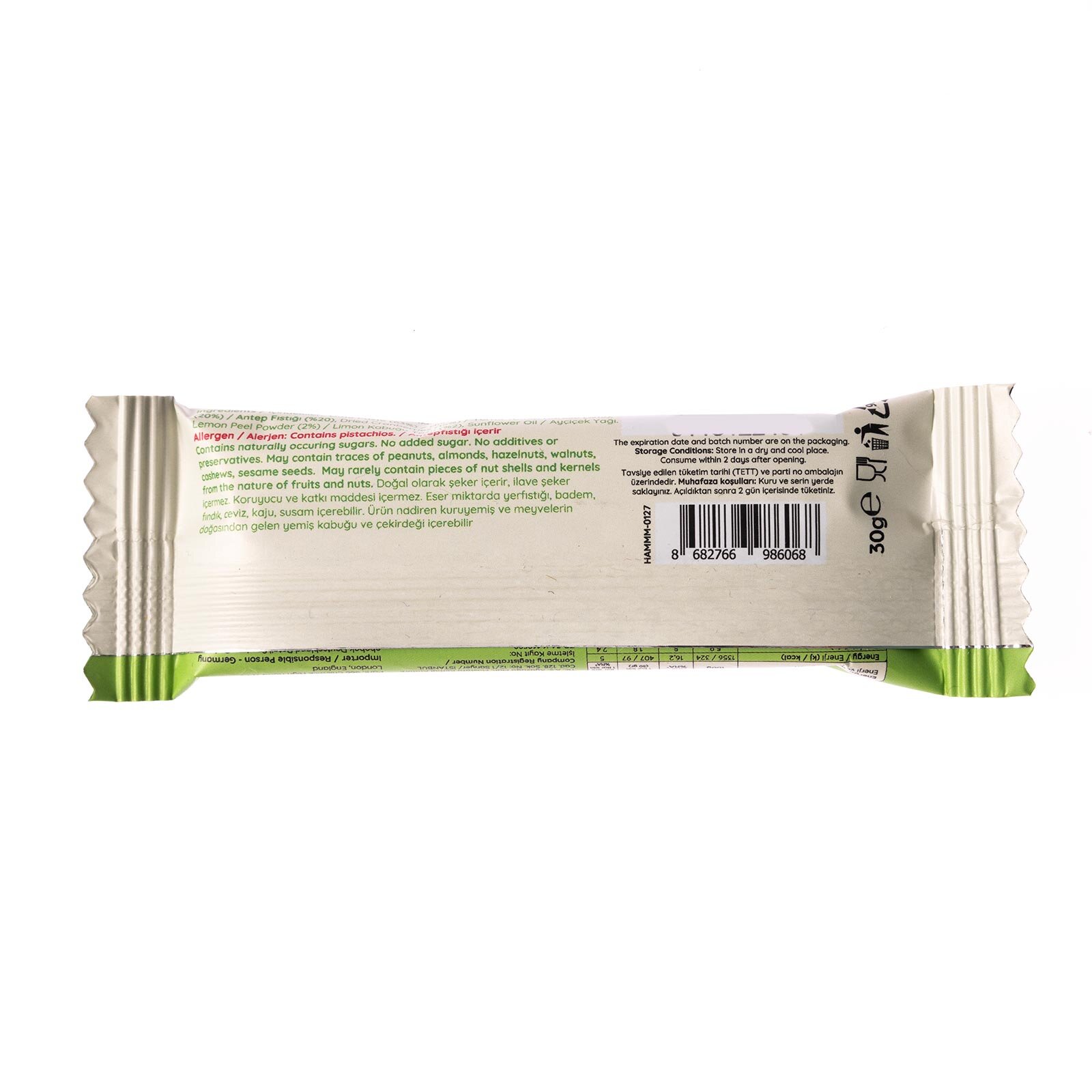 A.Fıstık & Cranberryli Bar 30gr A.Fıstık & Cranberryli Bar 30gr