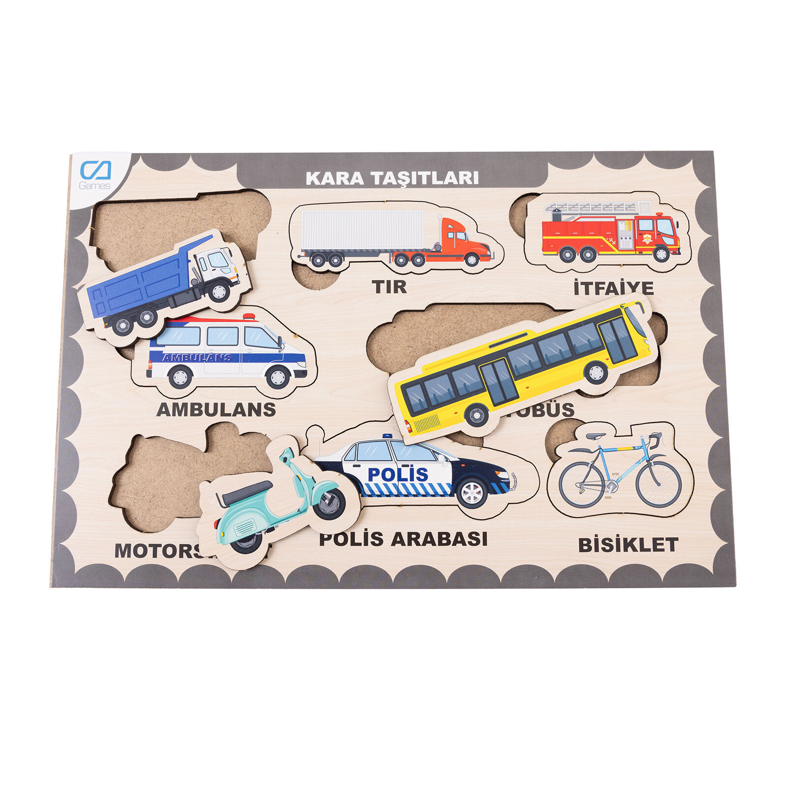 Ahşap Kara Taşıtları Eğitici Set Ahşap Kara Taşıtları Eğitici Set