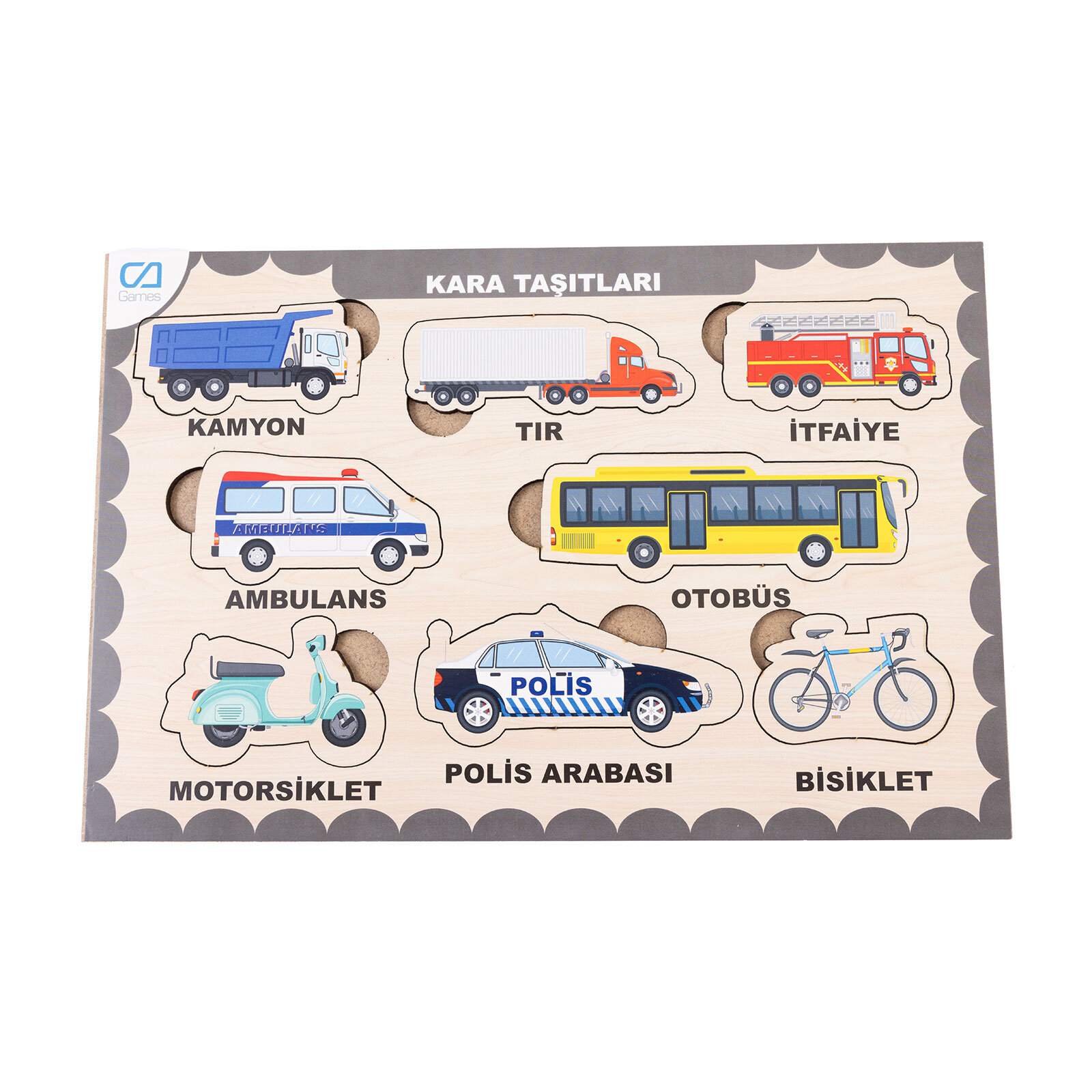 Ahşap Kara Taşıtları Eğitici Set Ahşap Kara Taşıtları Eğitici Set