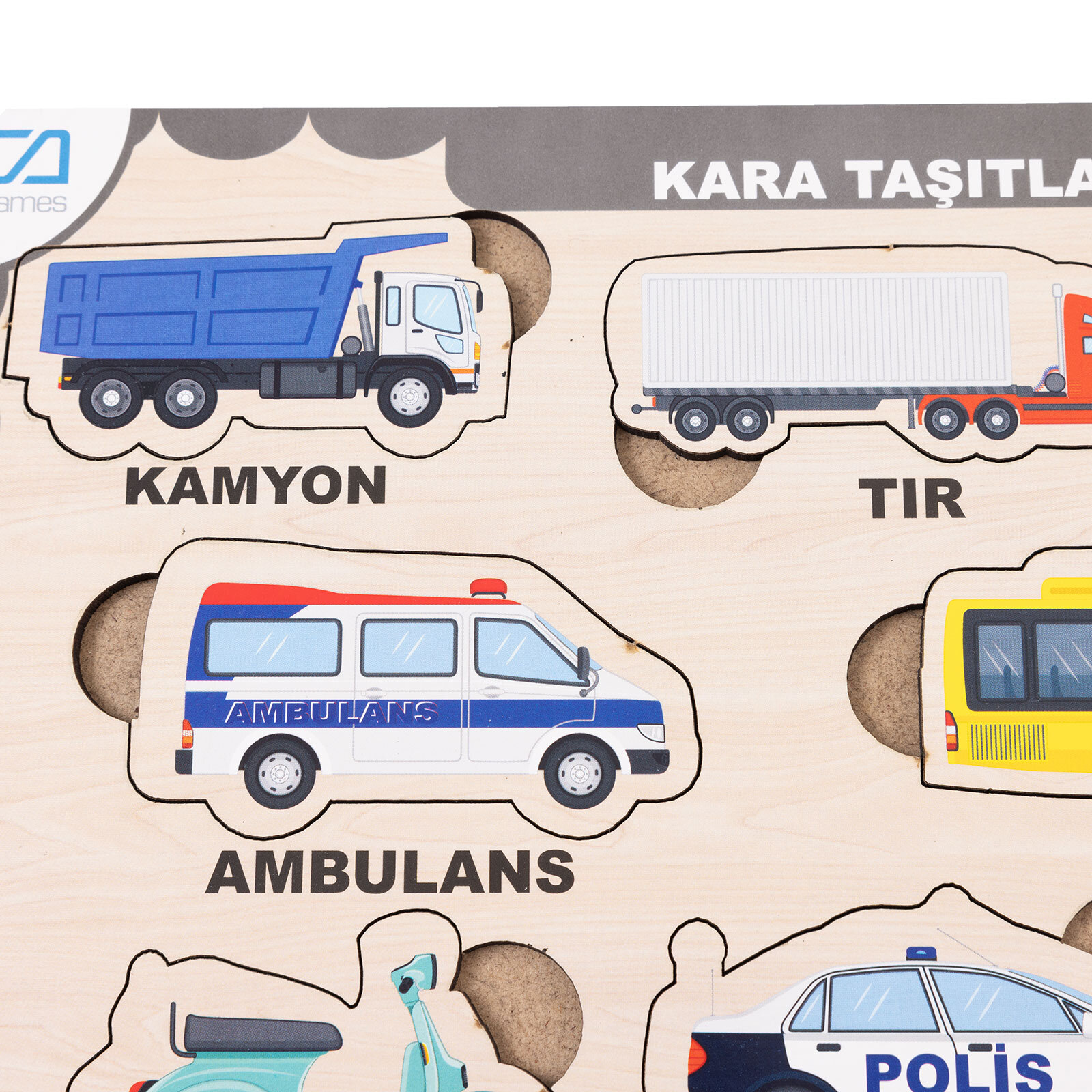 Ahşap Kara Taşıtları Eğitici Set Ahşap Kara Taşıtları Eğitici Set