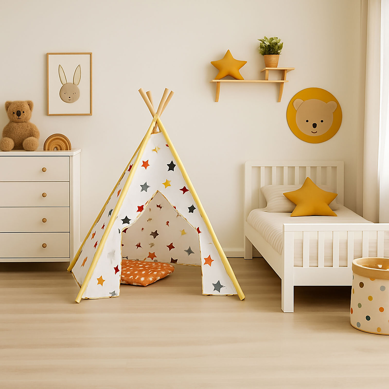Ahşap Kızılderili Oyun Çadırı - Stars