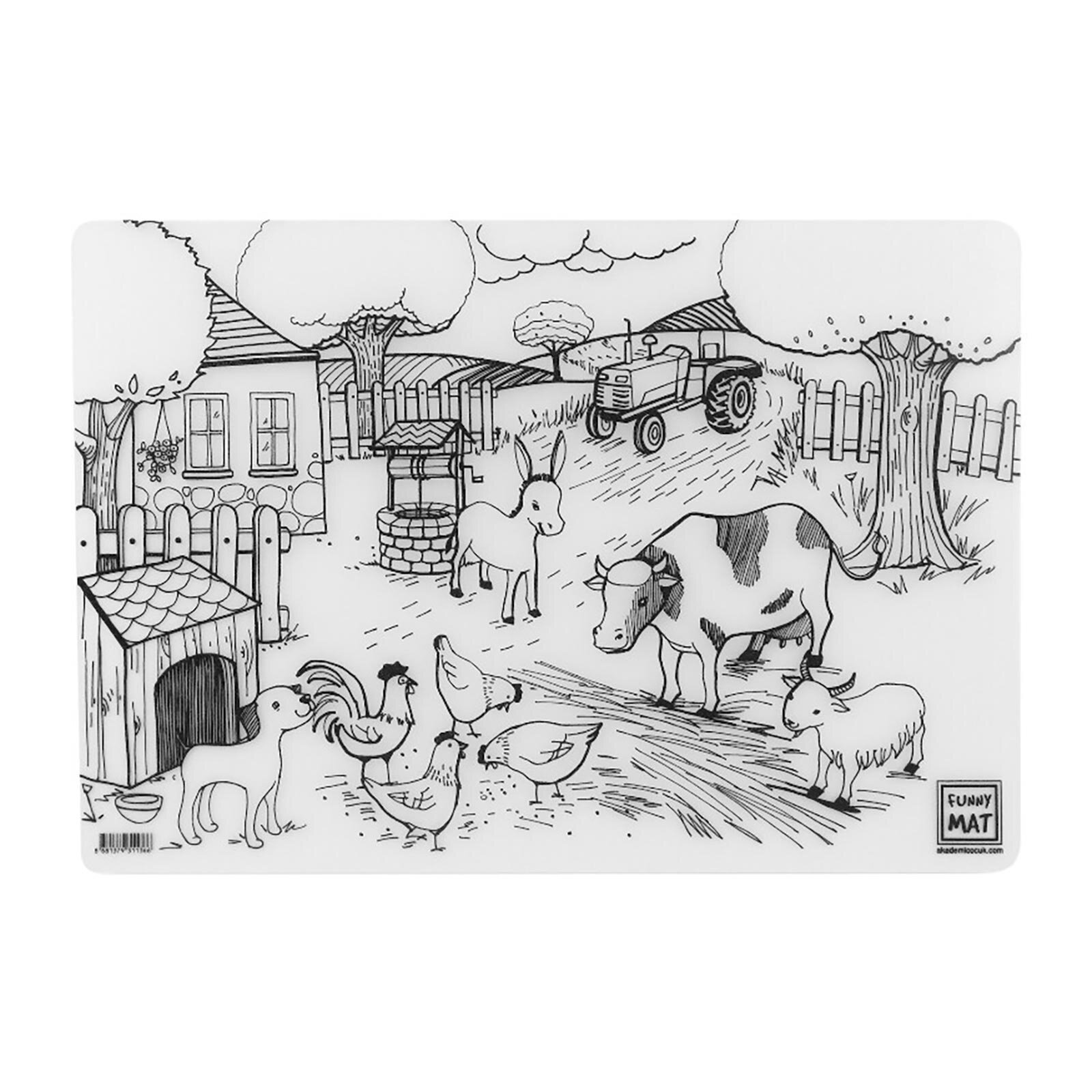 Akademi Çocuk-Funny Mat - Çiftlik & Derin Deniz&nbsp; 25x35cm 3'lü Kalem