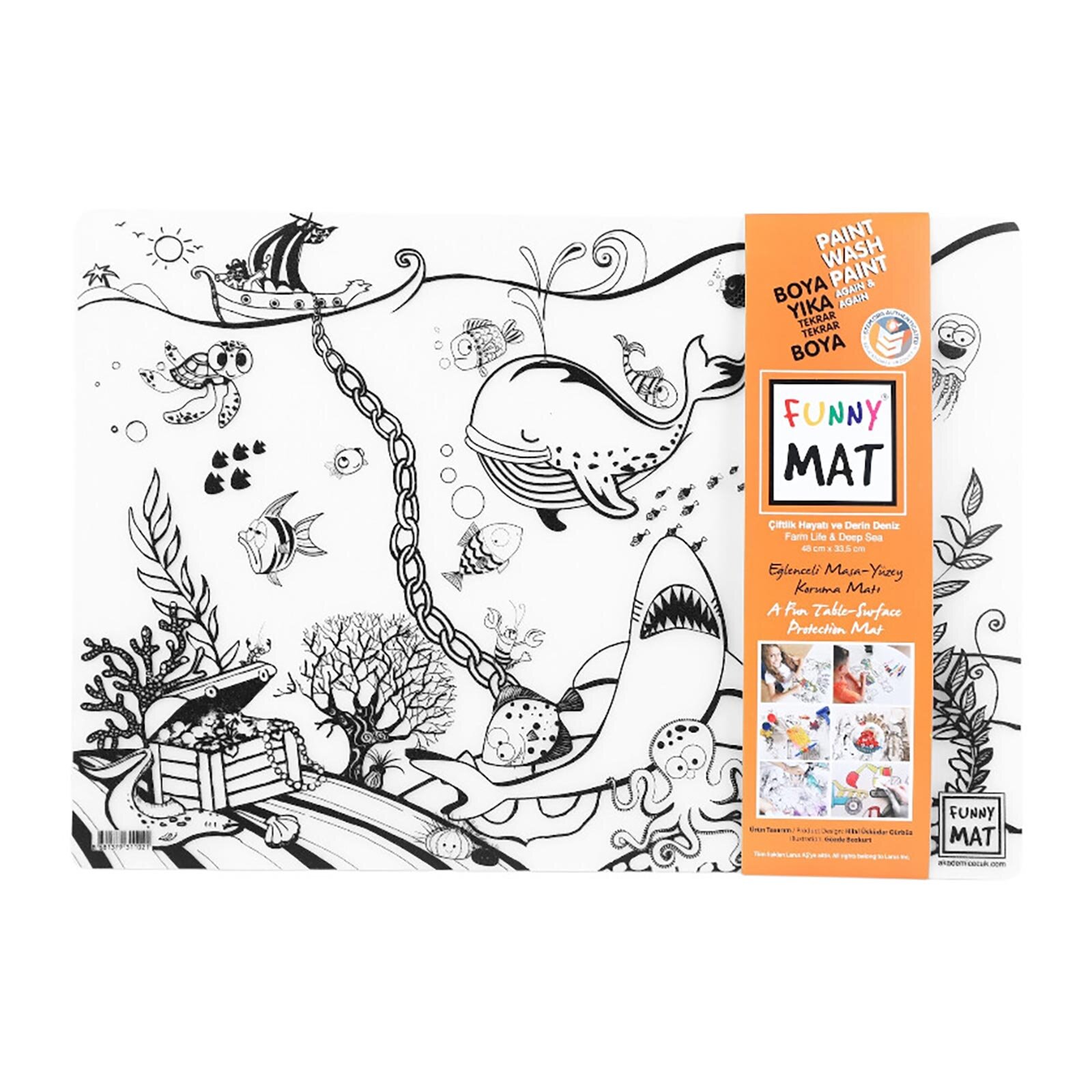 Akademi Çocuk-Funny Mat - Çiftlik & Derin Deniz&nbsp; 25x35cm 3'lü Kalem