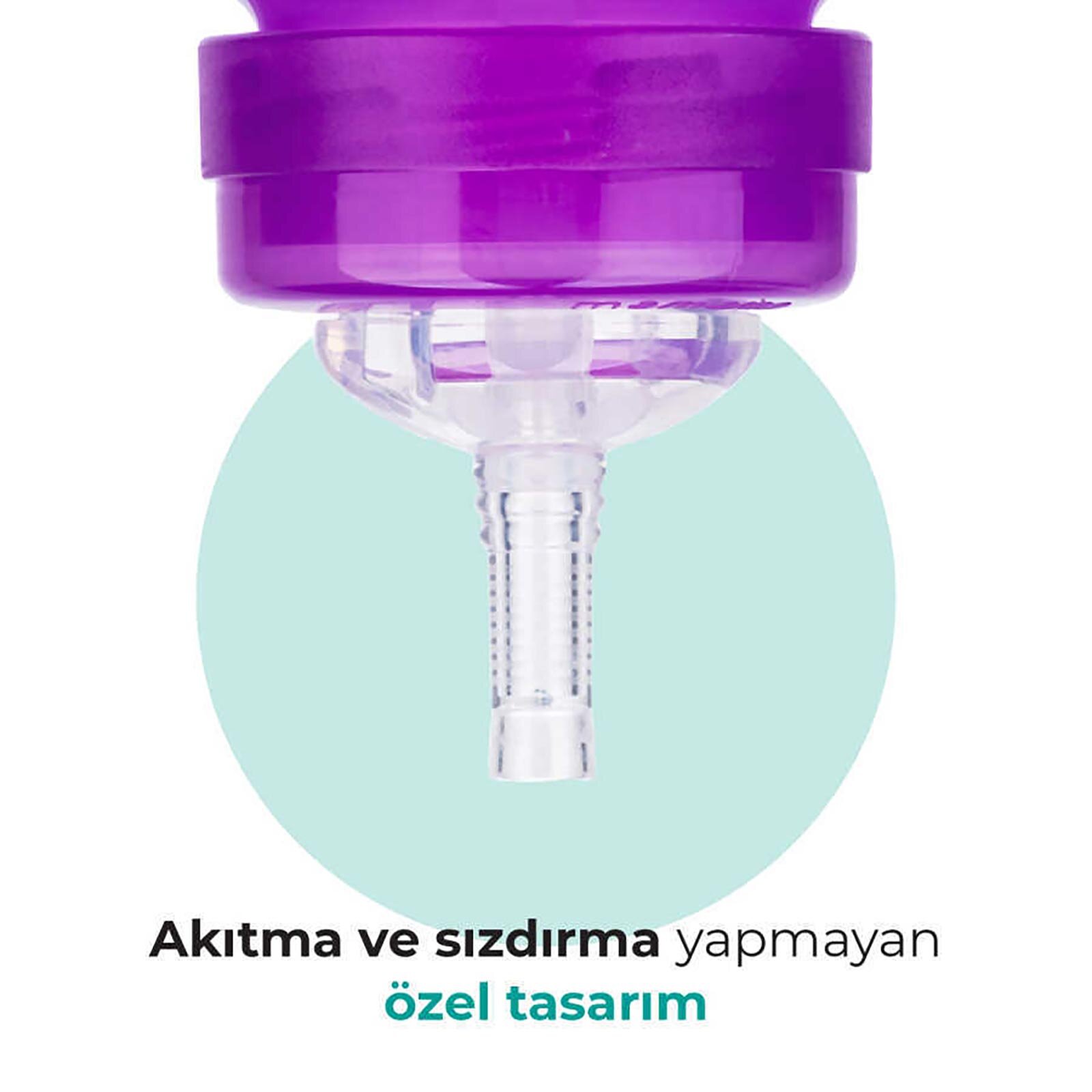 Akıtmaz Pipetli Bardak Mor 270 ml