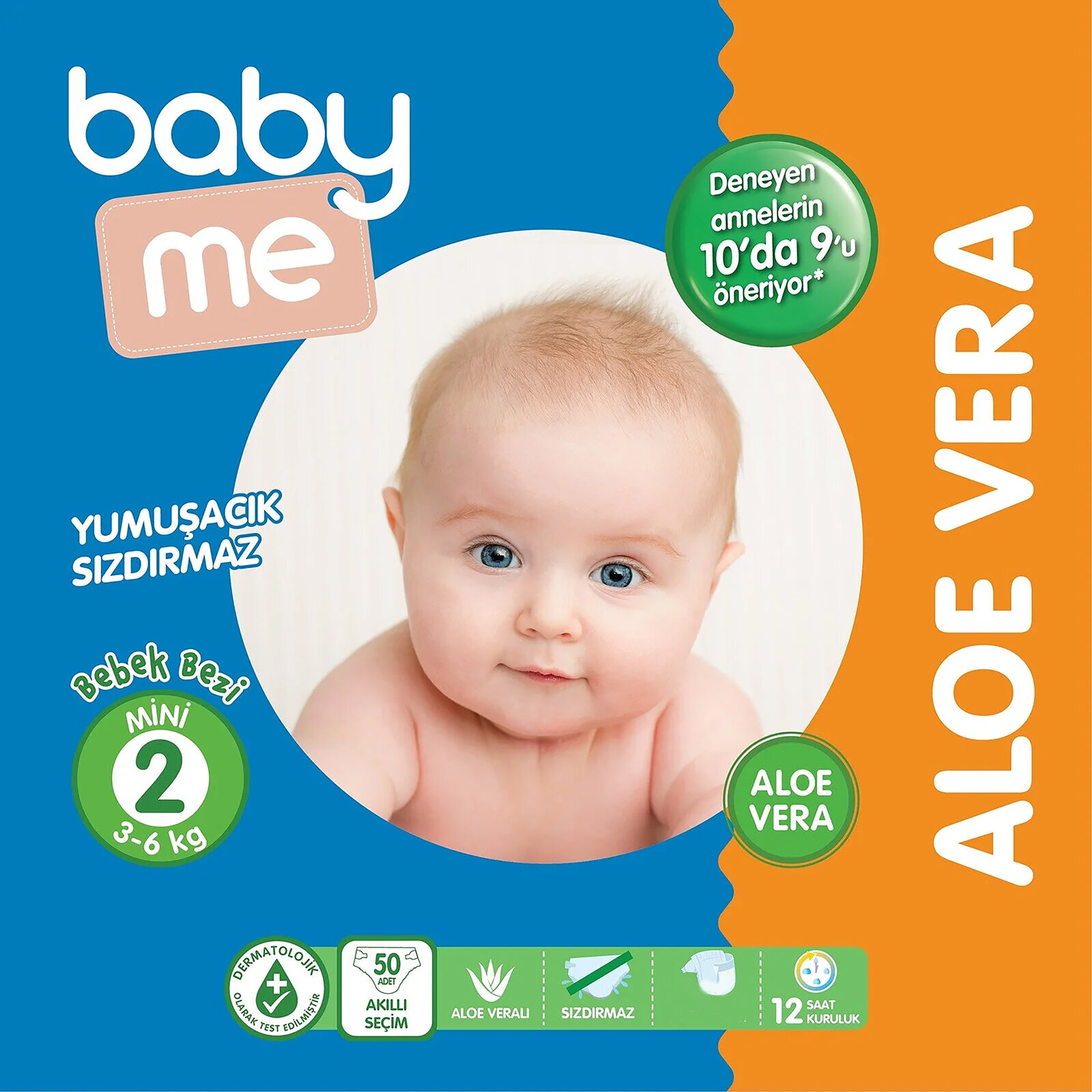 Aloe Vera Mini 2 Numara Bebek Bezi 3-6 kg 50 adet
