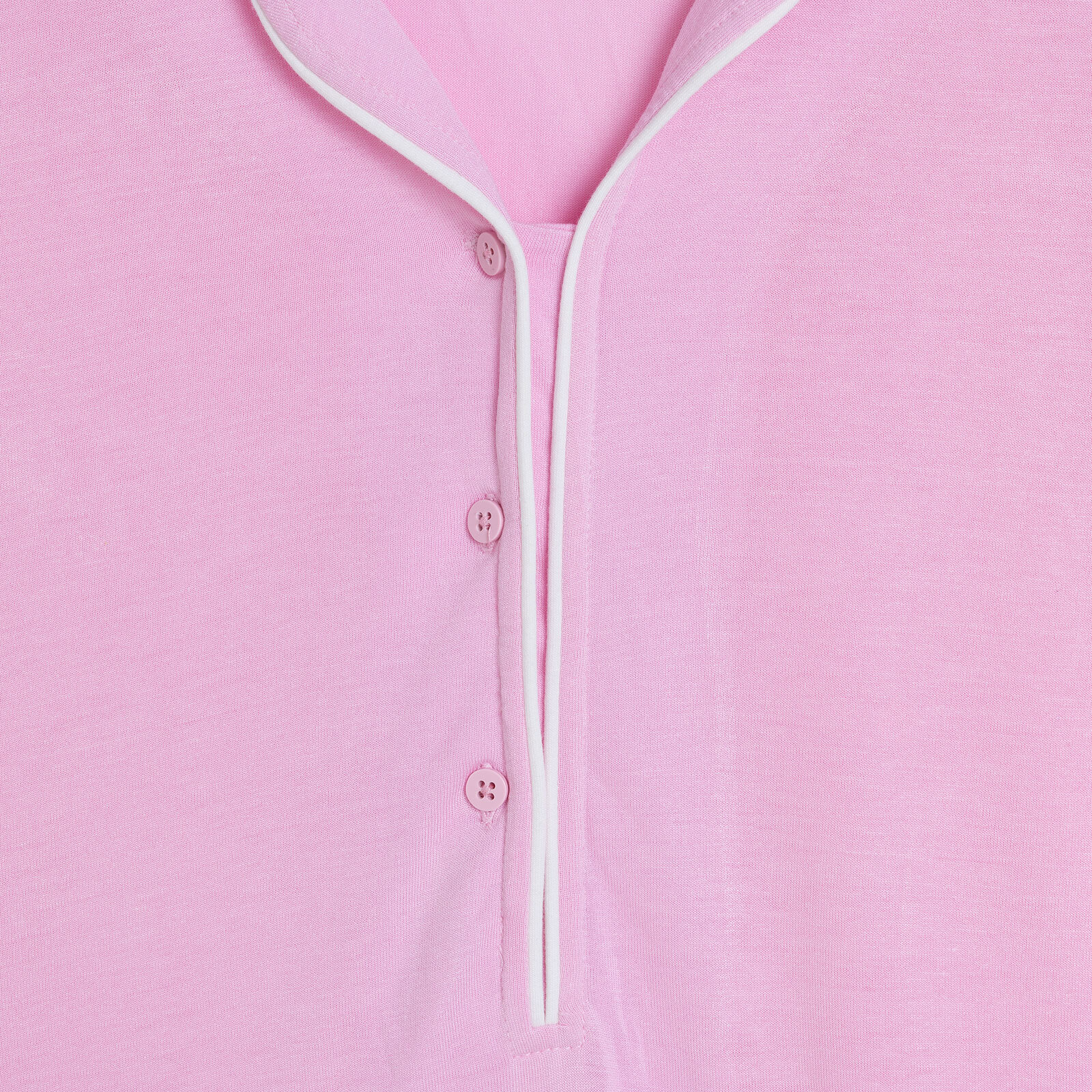 Anne Gecelik Gömlek Yaka Kısa Kol Patiksiz Paça