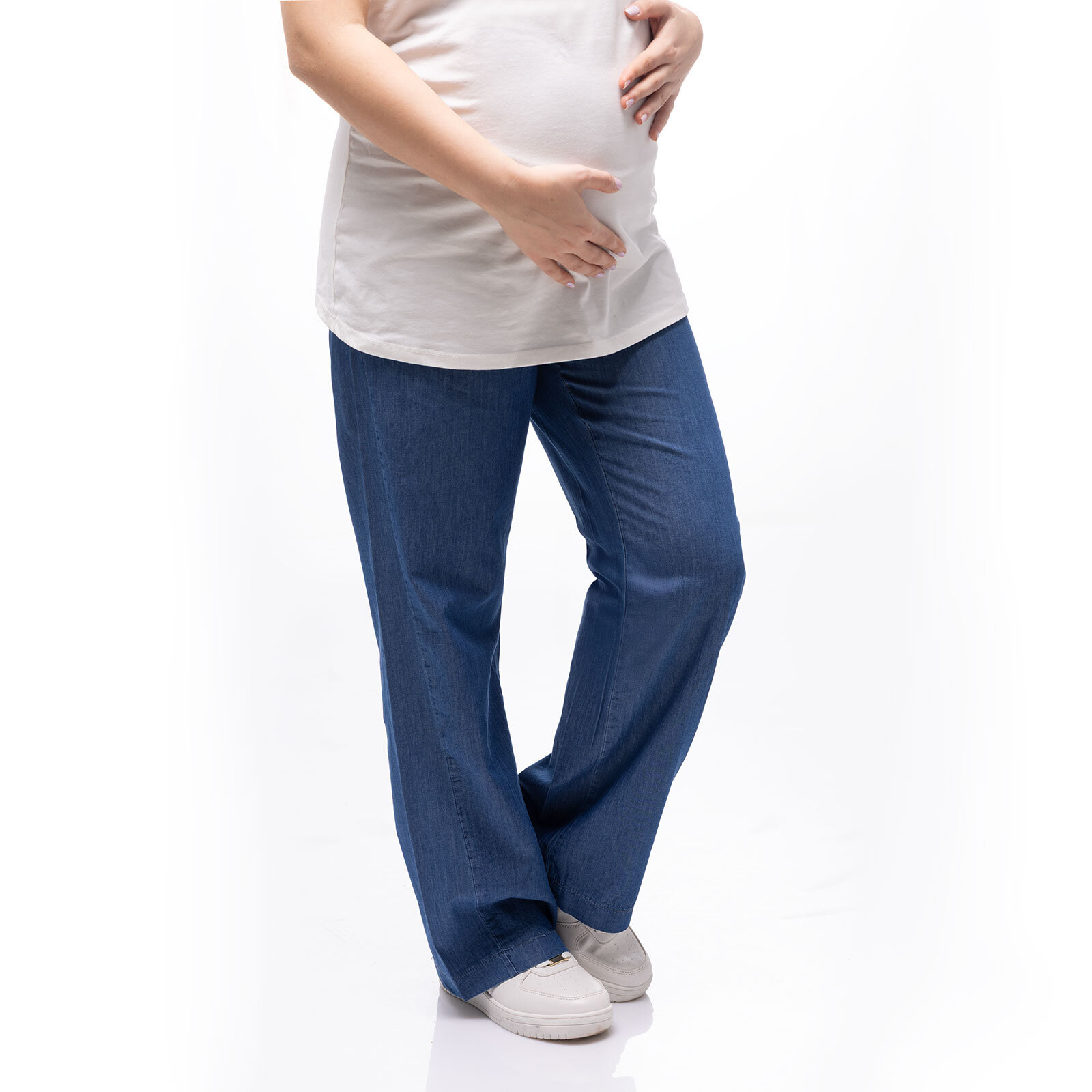 Anne Hamile Denim Pantolon Patiksiz Paça