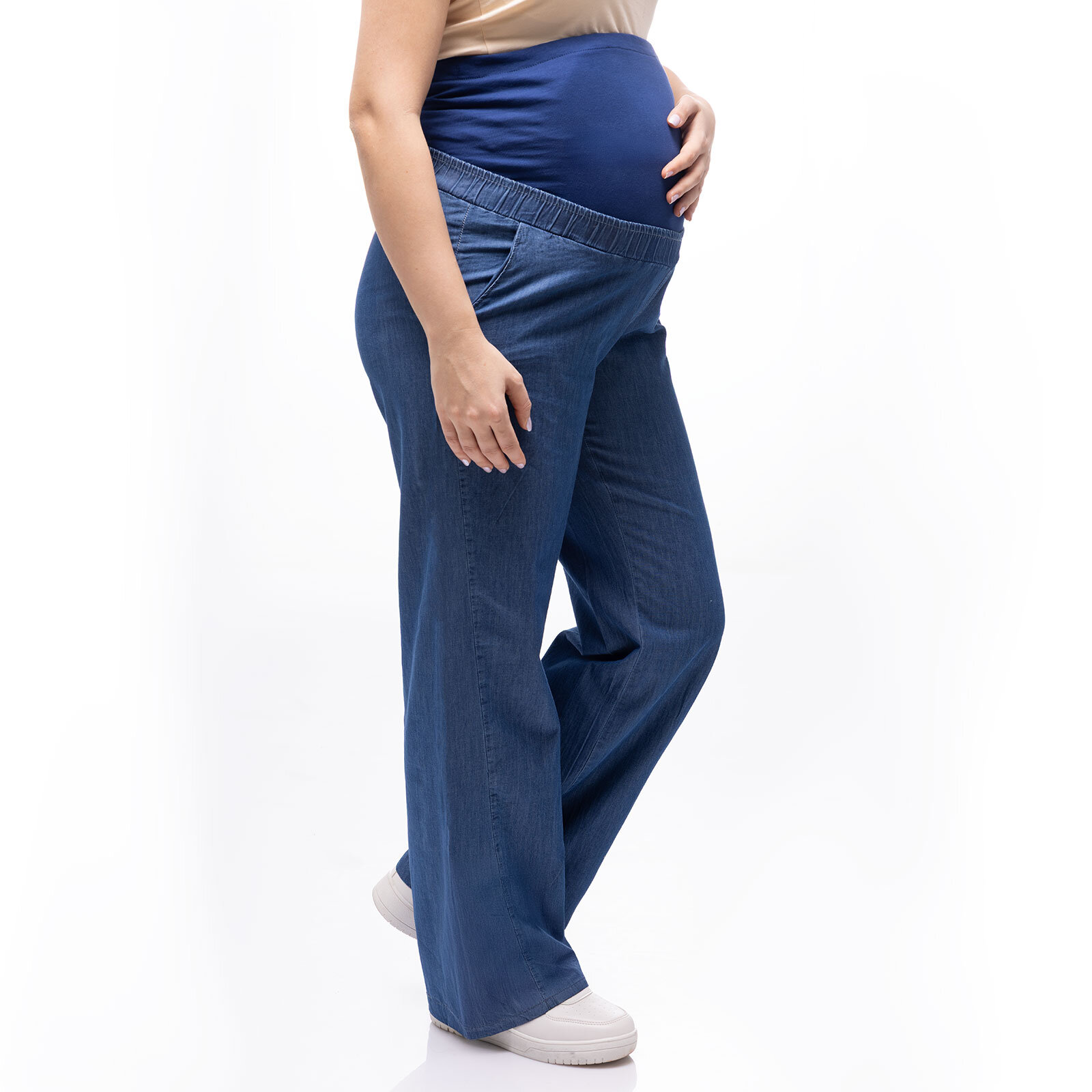 Anne Hamile Denim Pantolon Patiksiz Paça