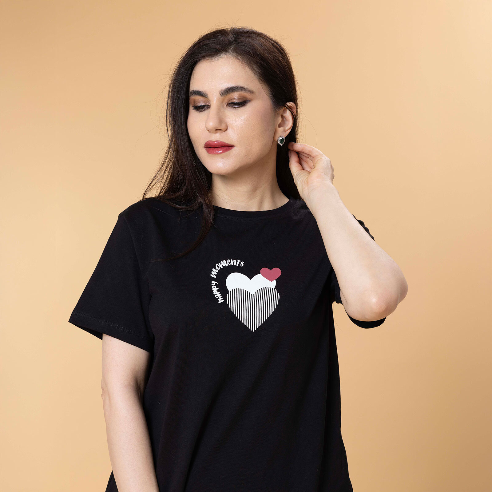 Anne Hamile Kısa Kol Tshirt Bisiklet Yaka Kısa Kol