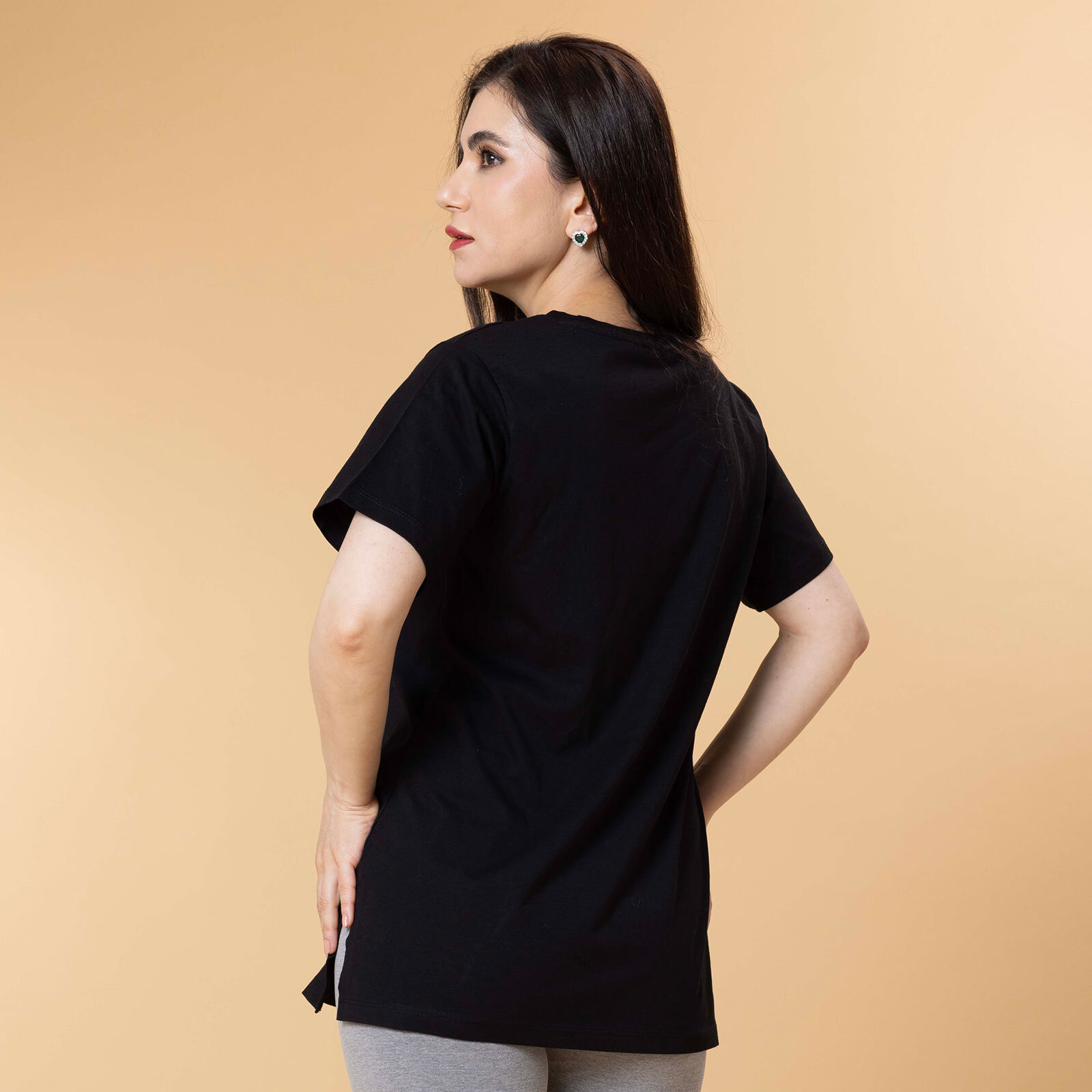 Anne Hamile Kısa Kol Tshirt Bisiklet Yaka Kısa Kol