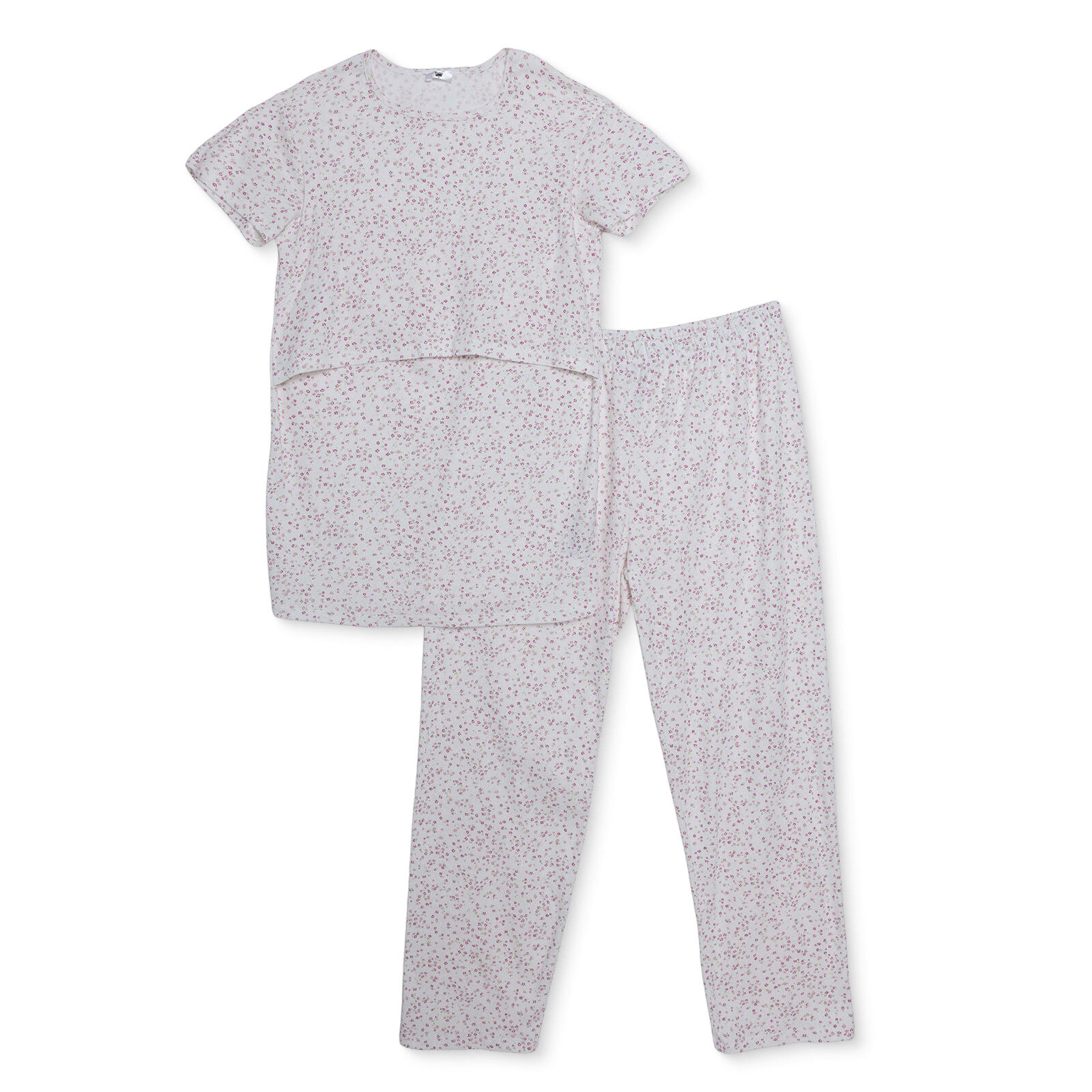 Anne Hamile Pijama Takımı Bisiklet Yaka Kısa Kol Patiksiz Paça