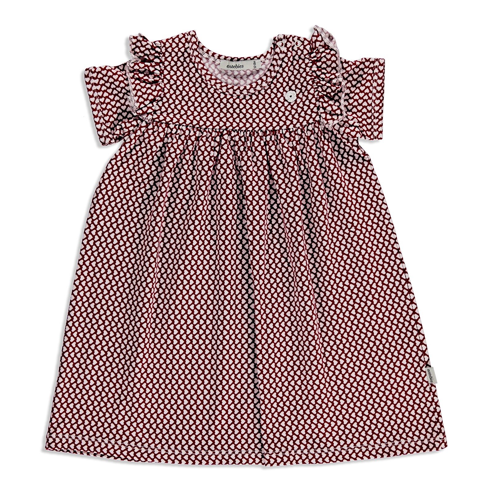 Yaz Kalp Kız Bebek Süprem Kısa Kol Bisiklet Yaka Elbise