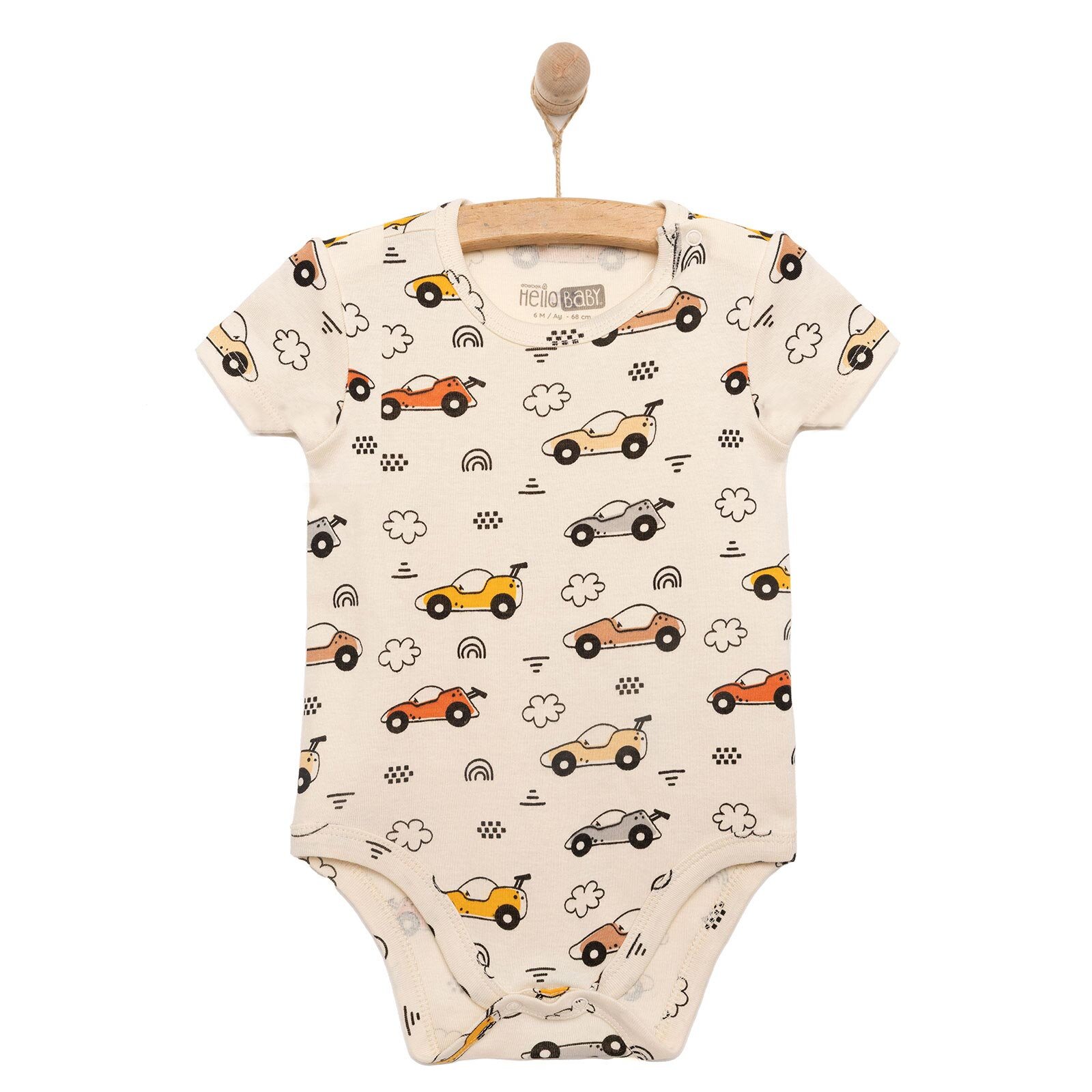 Araba Desenli Kısa Kol Body