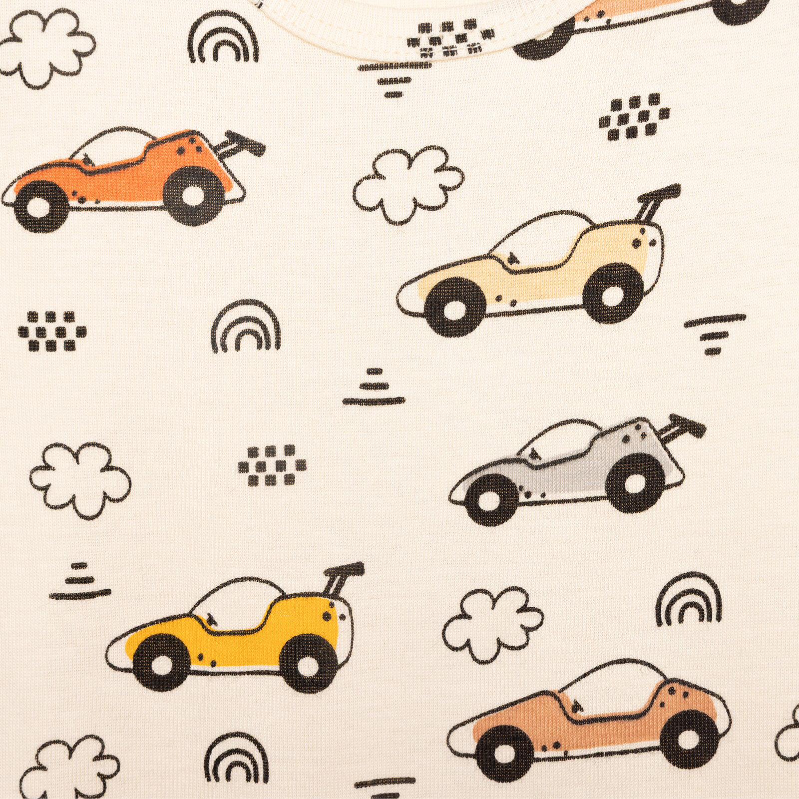 Araba Desenli Kısa Kol Body