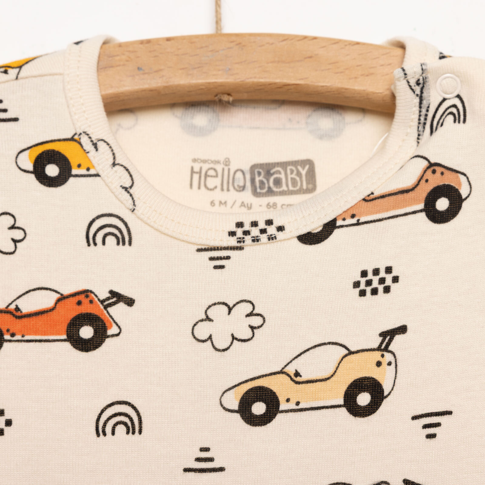 Araba Desenli Kısa Kol Body