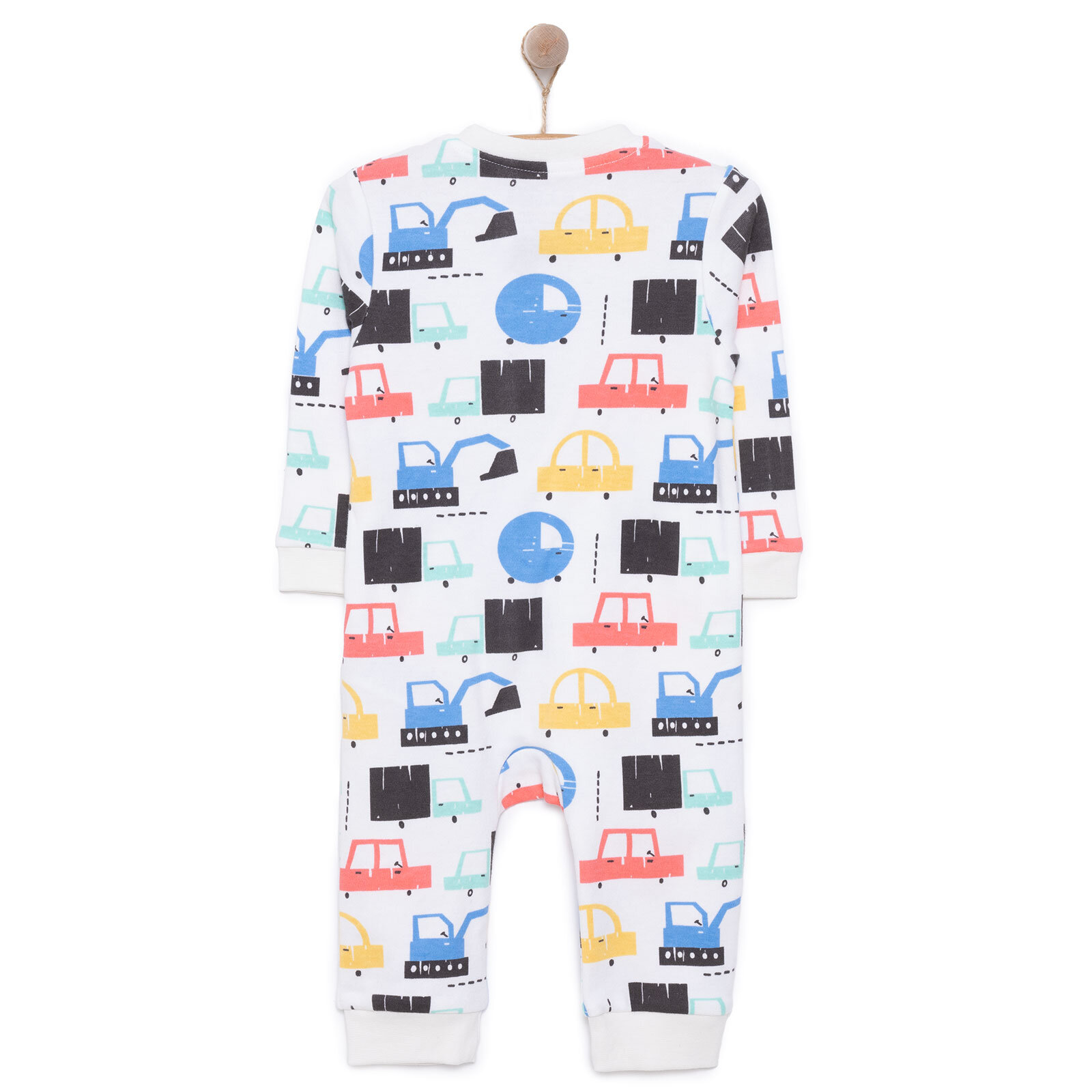 Araç Desenli Tekli Uzun Kol Fermuarlı Patiksiz Tulum Araç Desenli Tekli Uzun Kol Fermuarlı Patiksiz Tulum