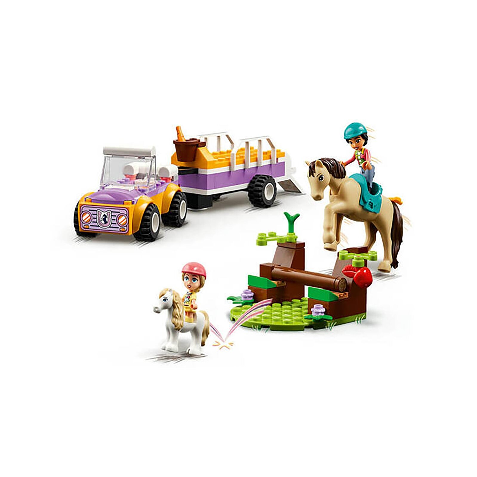 At ve Midilli Römorku 42634 - 4 Yaş ve Üzeri Çocuklar için Liann ve Zoya Minifigür