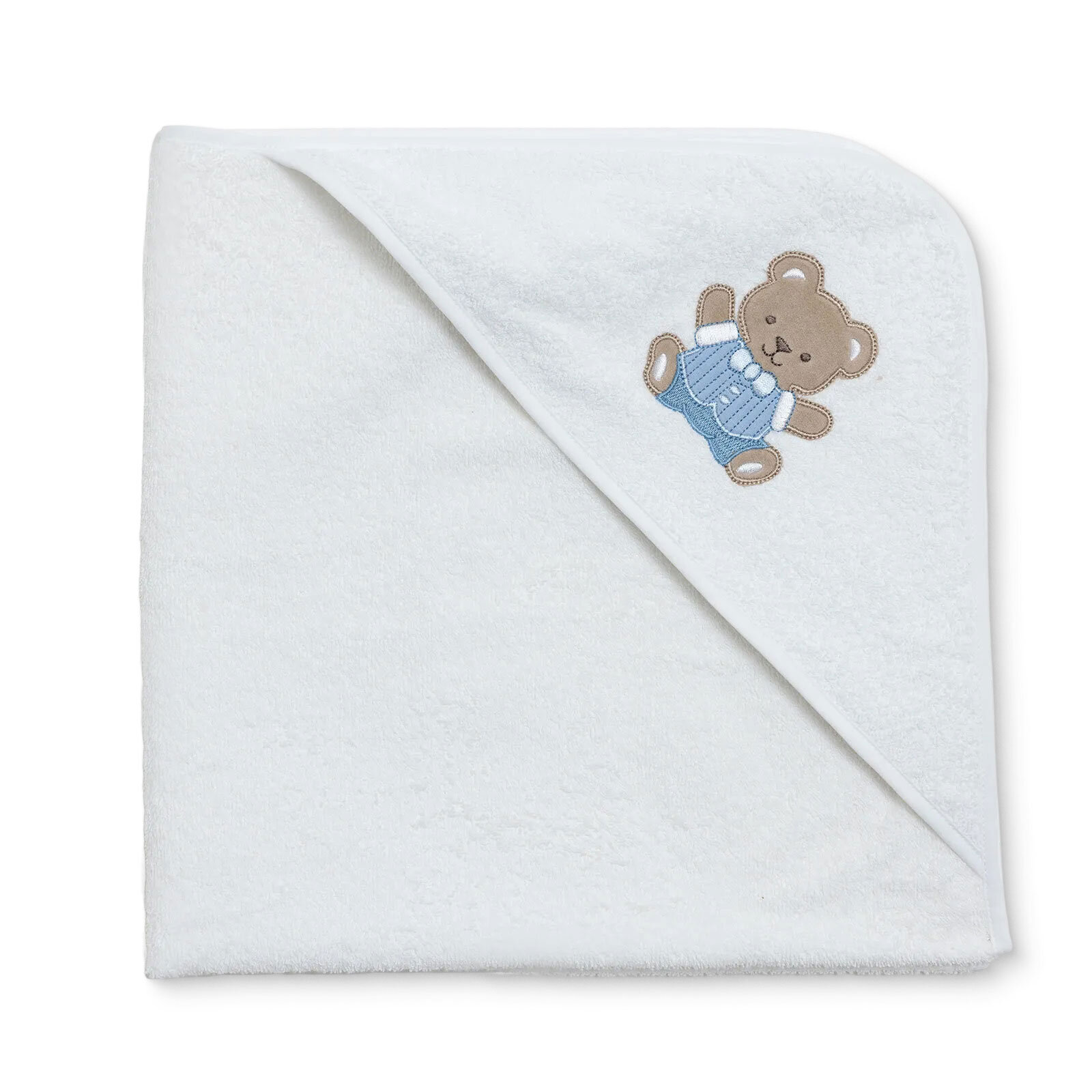 Ayıcık Nakışlı Kundak Erkek Havlu Erkek Bebek