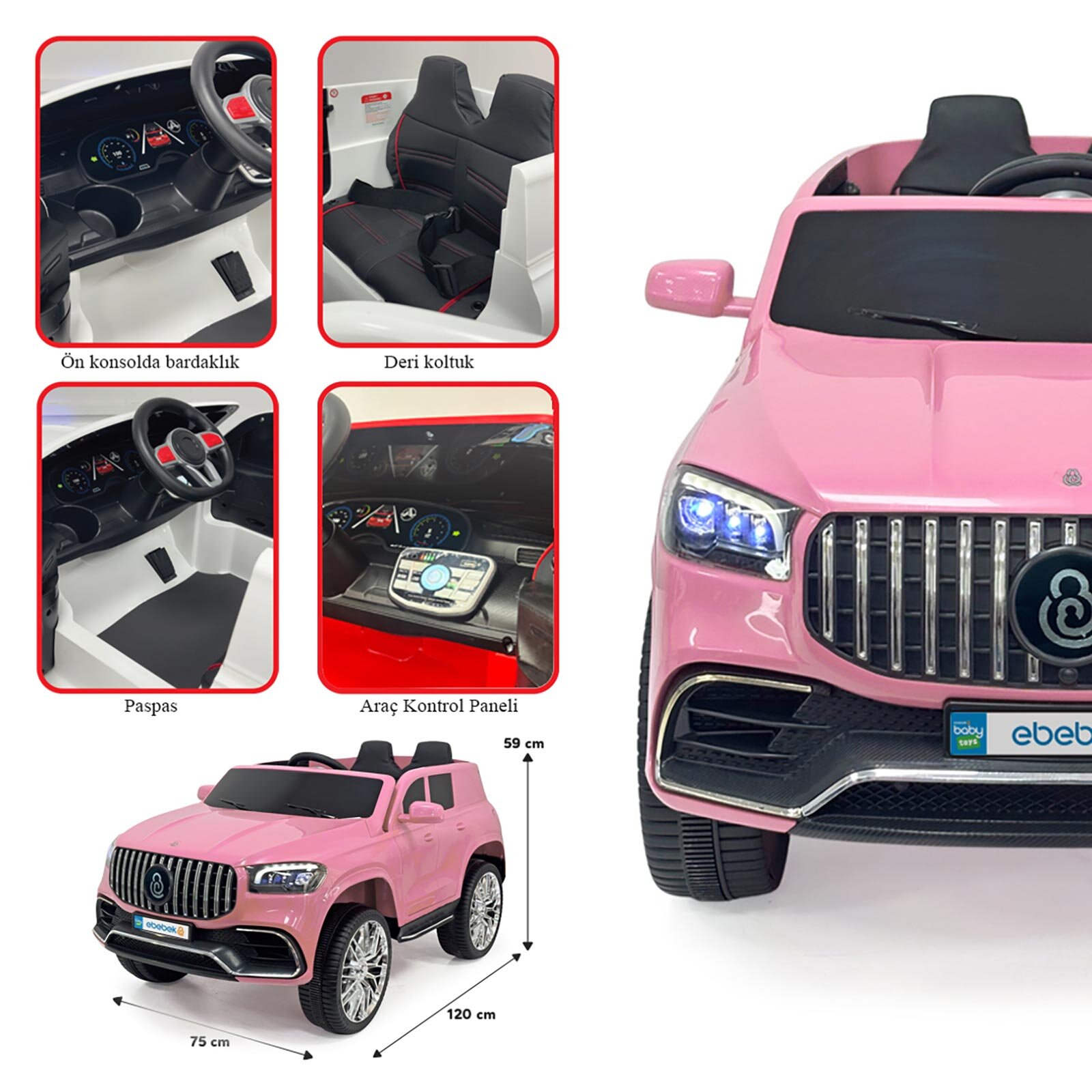 Pink Rover Kumandalı Akülü Araba – Pembe Gt 12v