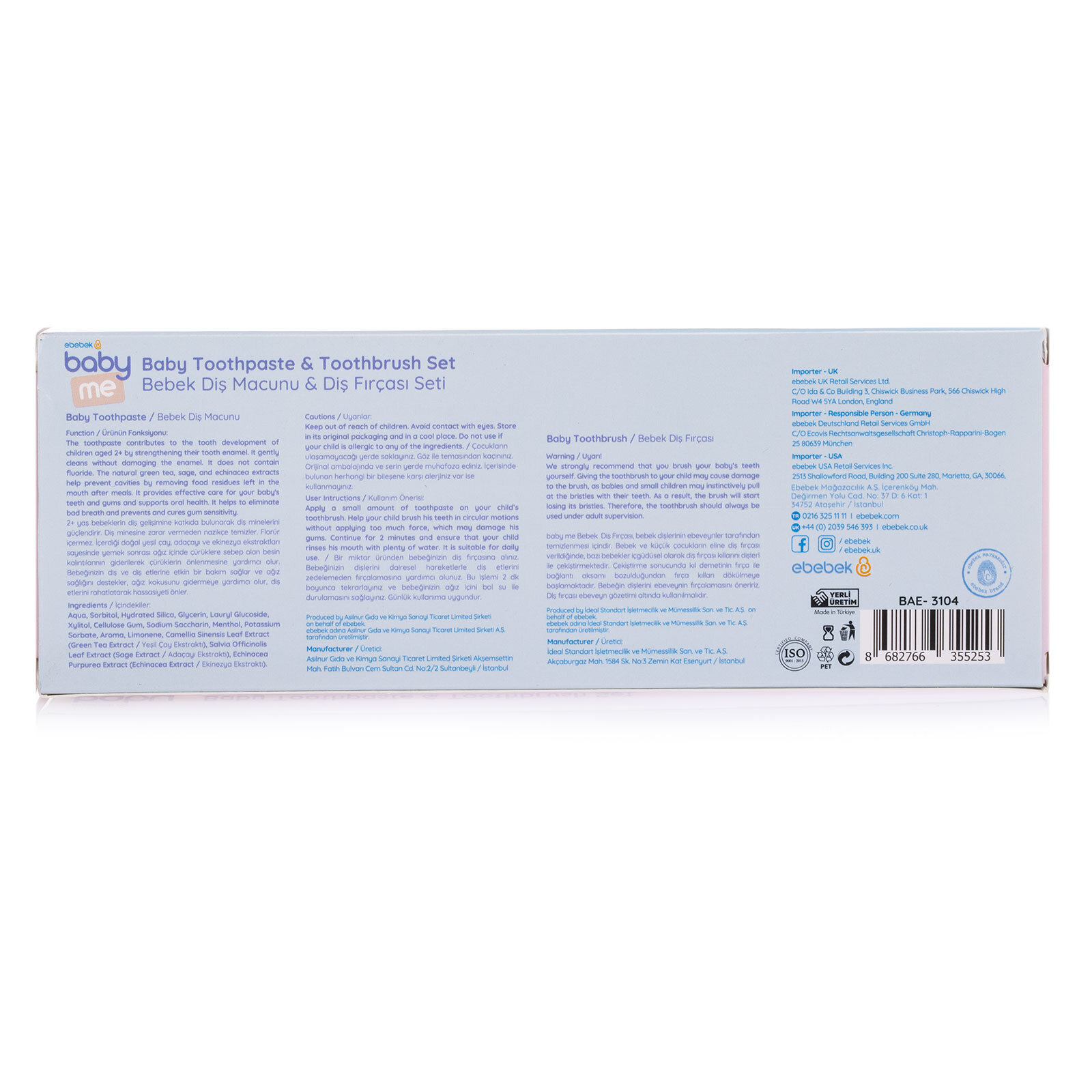 Bebek Diş Fırçası ve Macunu Seti