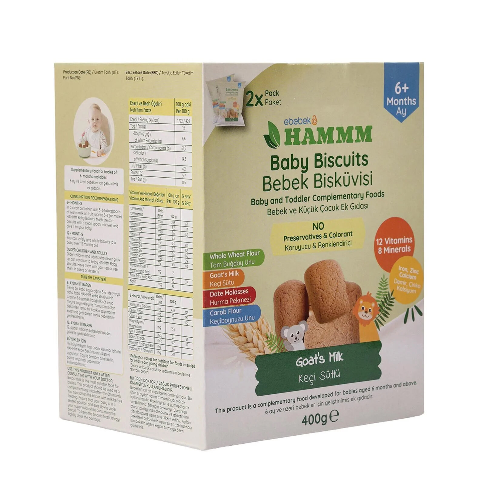 Keçi Sütlü Bebek Bisküvisi 400 gr