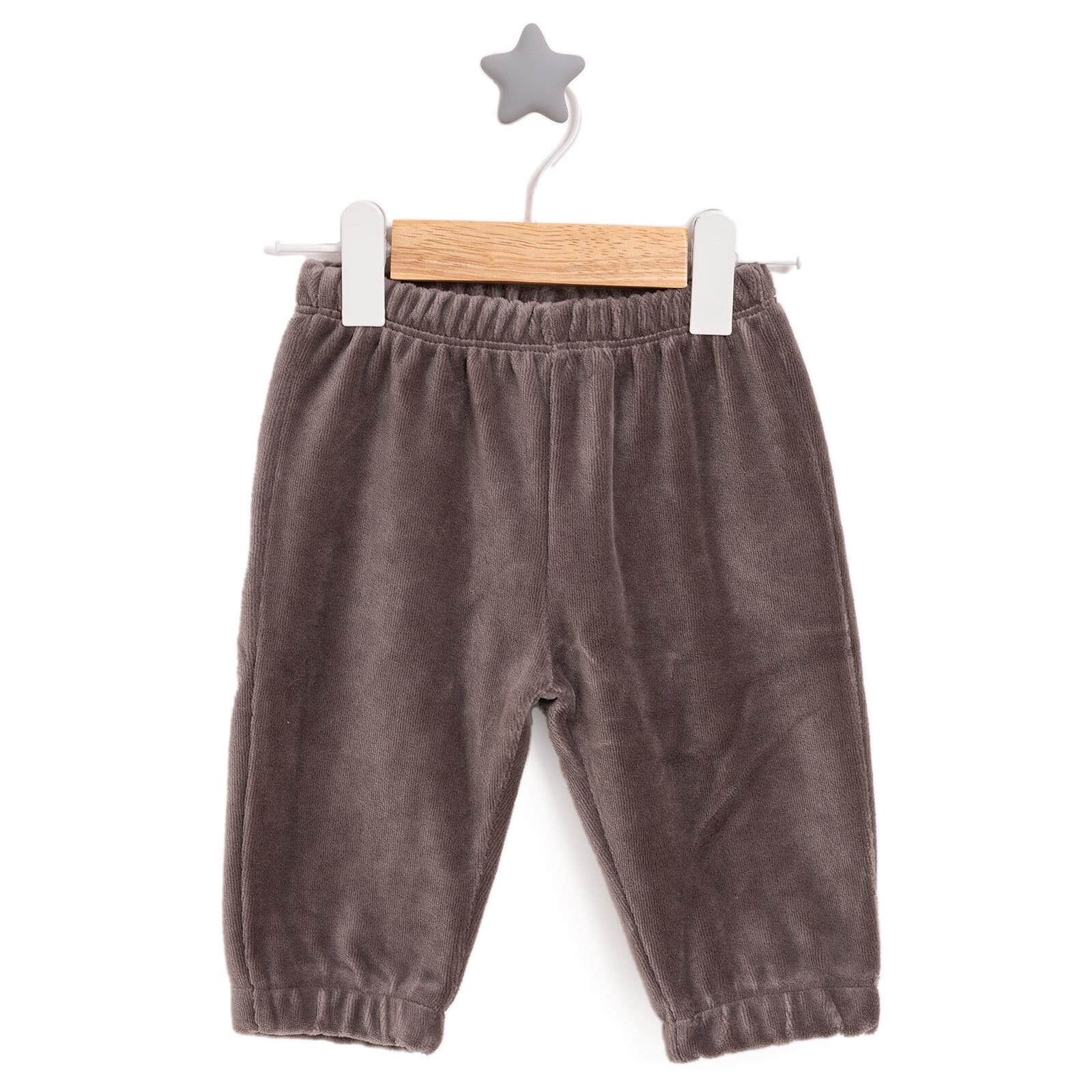 Erkek Bebek Eşofman Alt Fitilli Kadife Örme Lastikli Paça