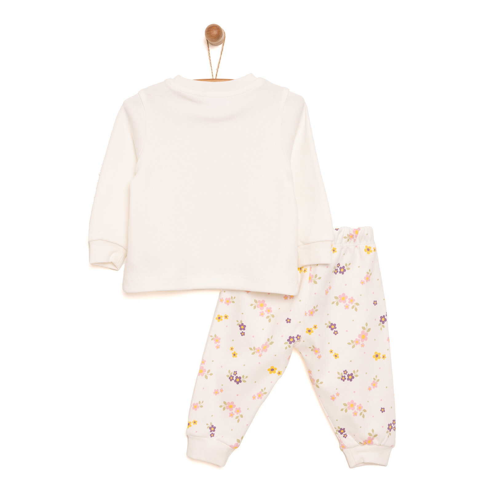 Bisiklet Yaka Geyik Desen Kız Bebek Pijama Takımı