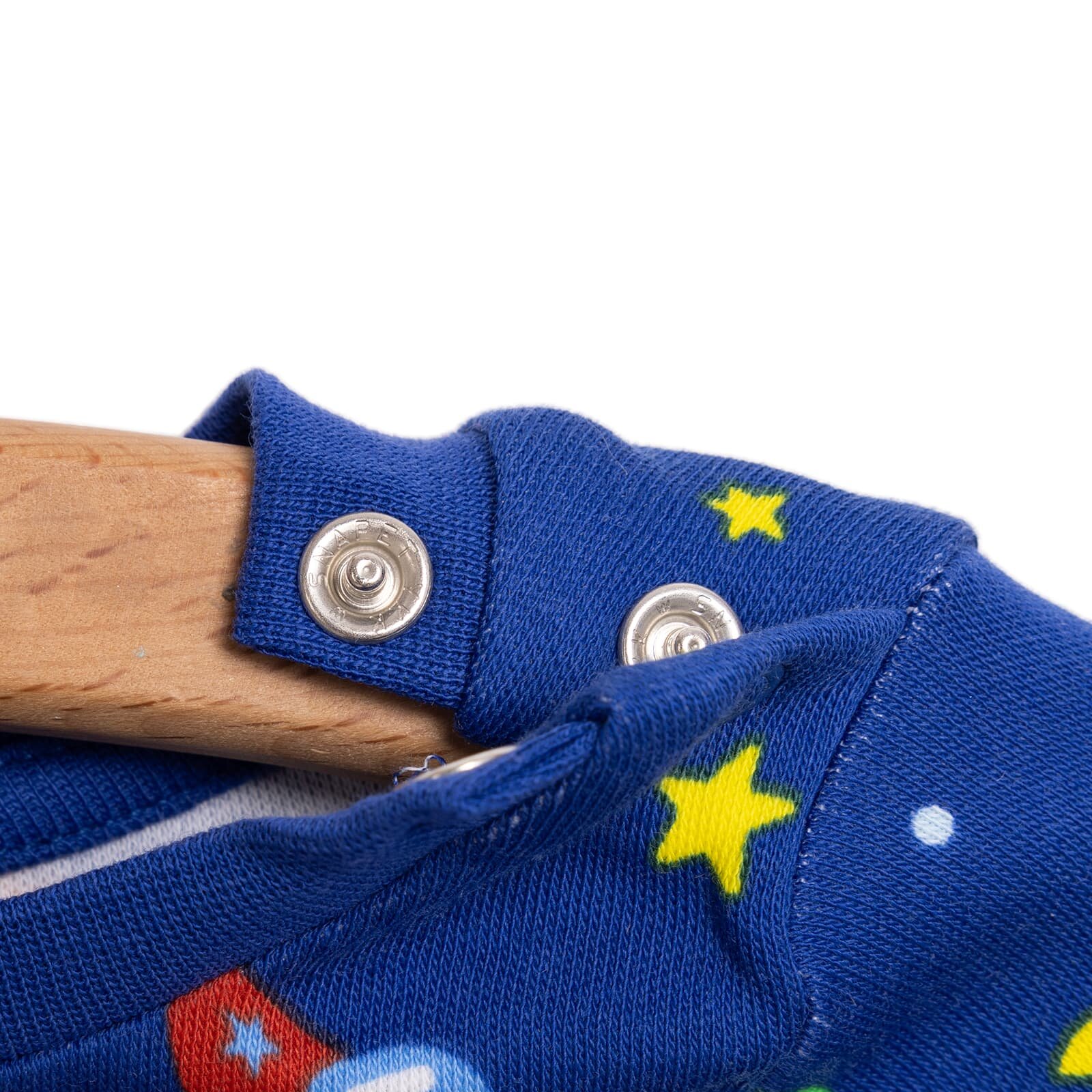 Bisiklet Yaka Uzay Desenli Erkek Bebek Pijama takımı