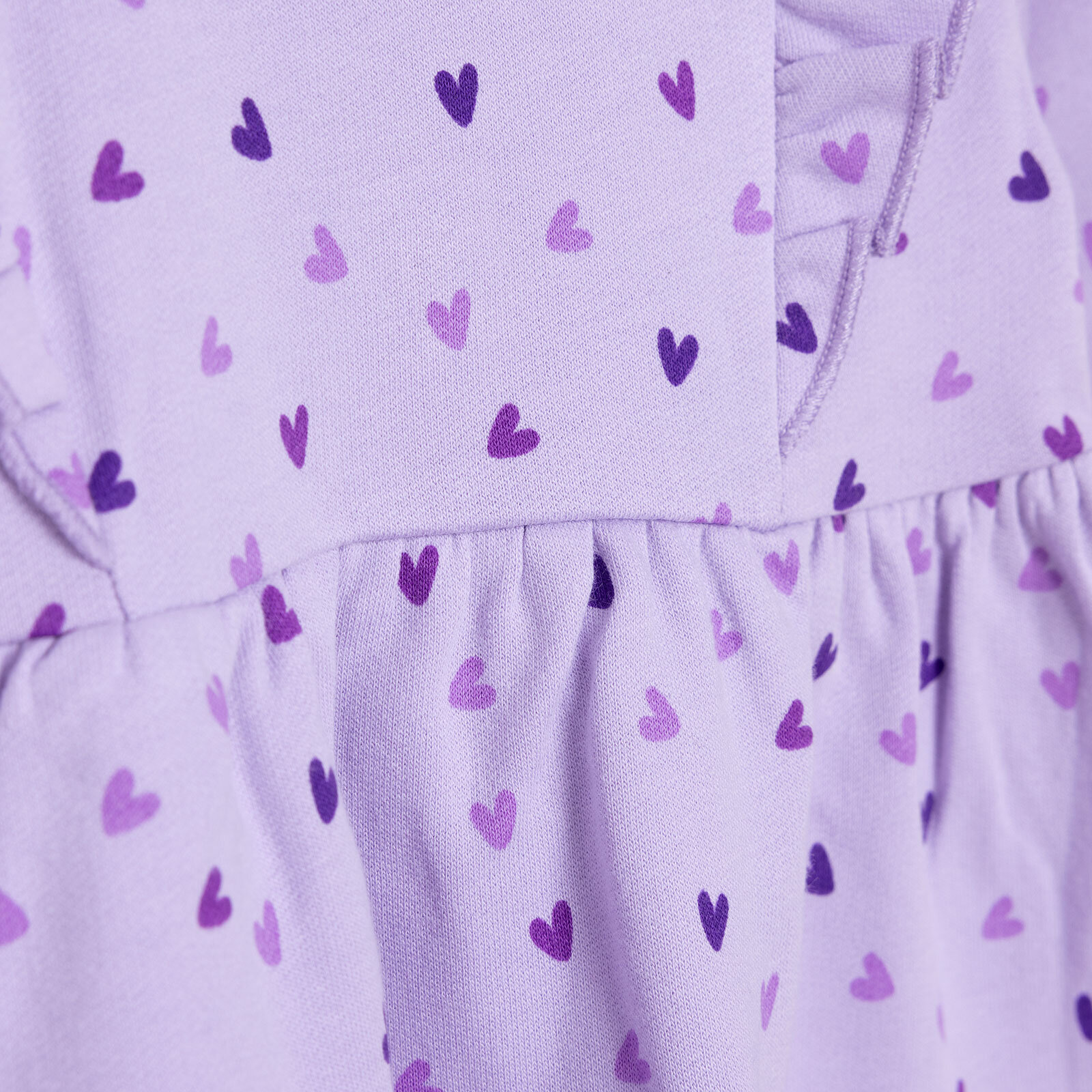 Basic Kız Kalp Desenli Fırfırlı Elbise Kız Bebek