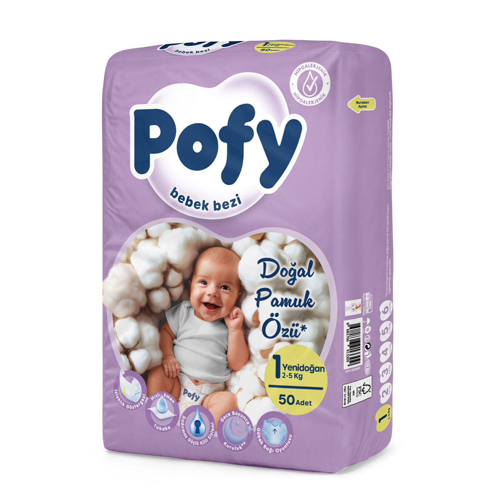 Yenidoğan 1 Bebek Bezi 2-5 kg 50 Adet Yenidoğan 1 Bebek Bezi 2-5 kg 50 Adet