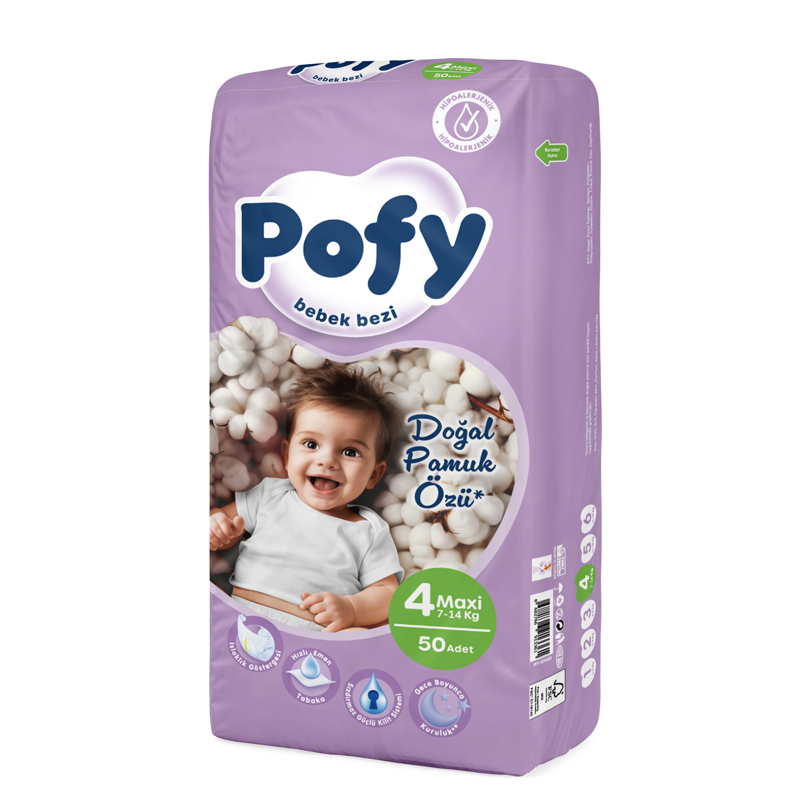 Maxi 4 Numara Bebek Bezi 7-14 kg 50 Adet