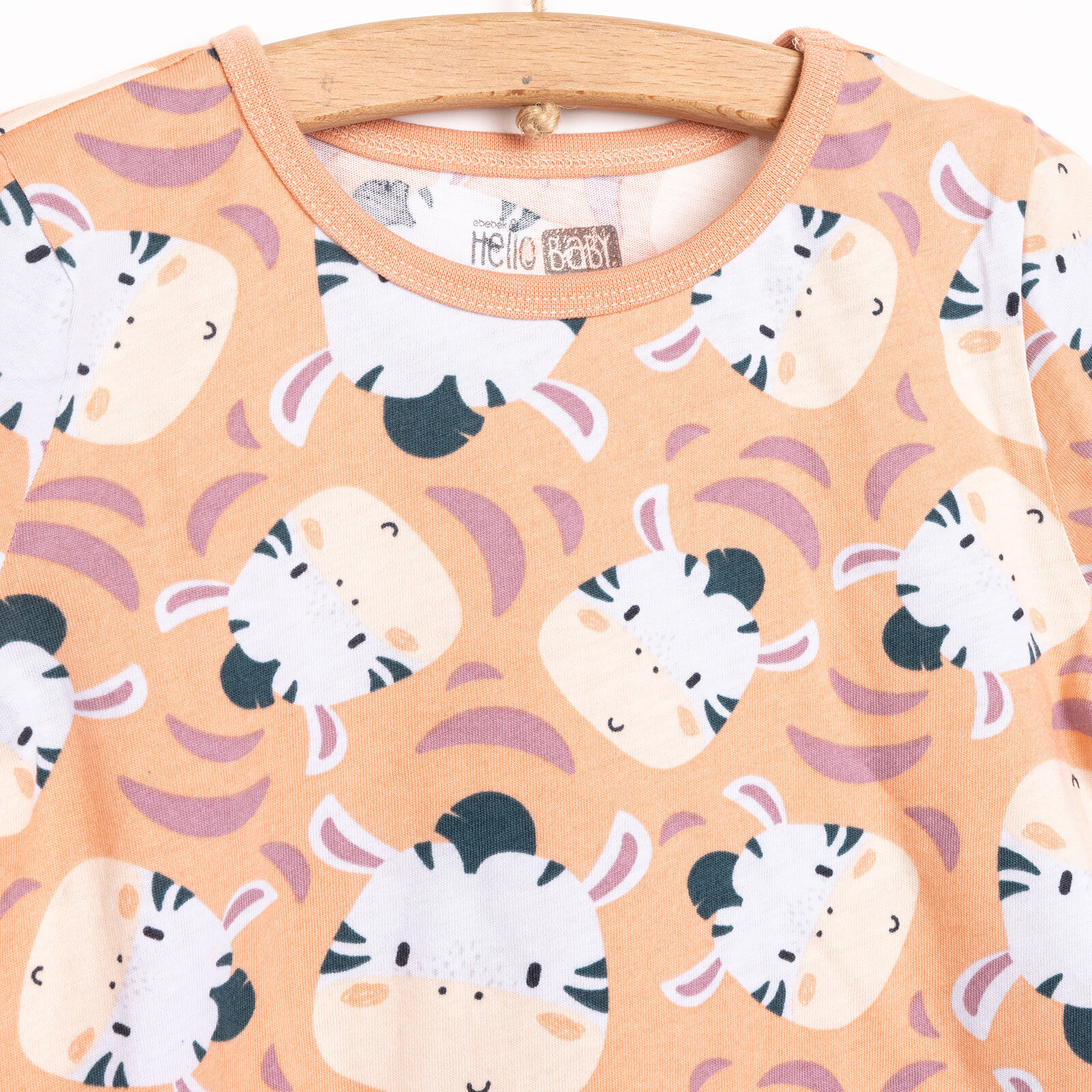 Erkek Kısa Kol Zebra Desenli Bisiklet Yaka Pijama Takımı