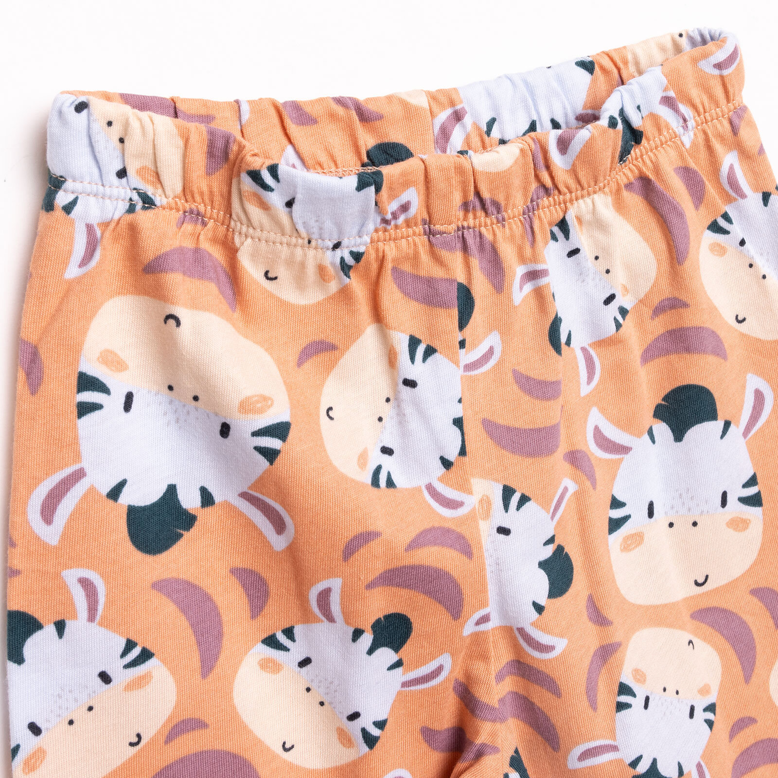 Erkek Kısa Kol Zebra Desenli Bisiklet Yaka Pijama Takımı