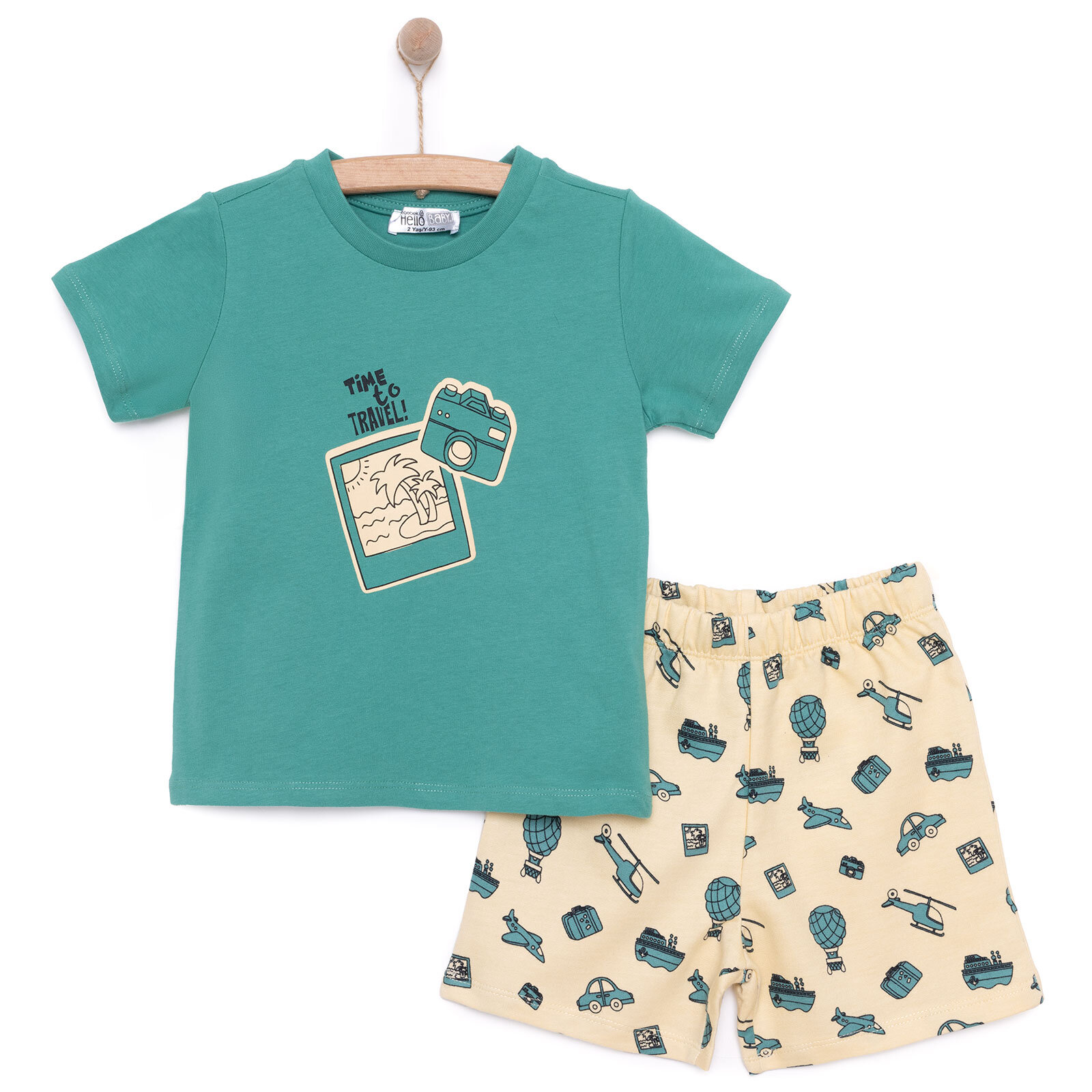 Basic Erkek Seyahat Baskılı Şortlu Takım Erkek Bebek