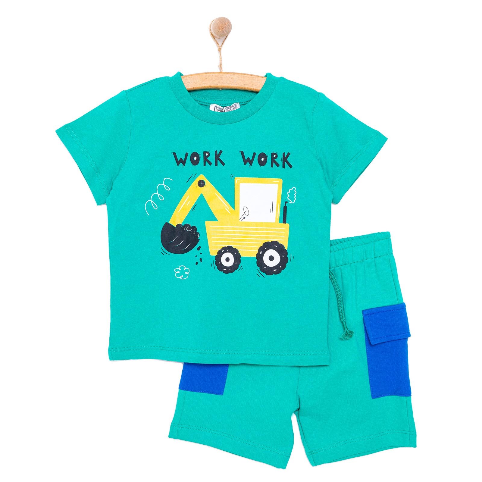 Cars&Roads Kepçe Baskılı Erkek Tshirt-Şort Erkek Bebek
