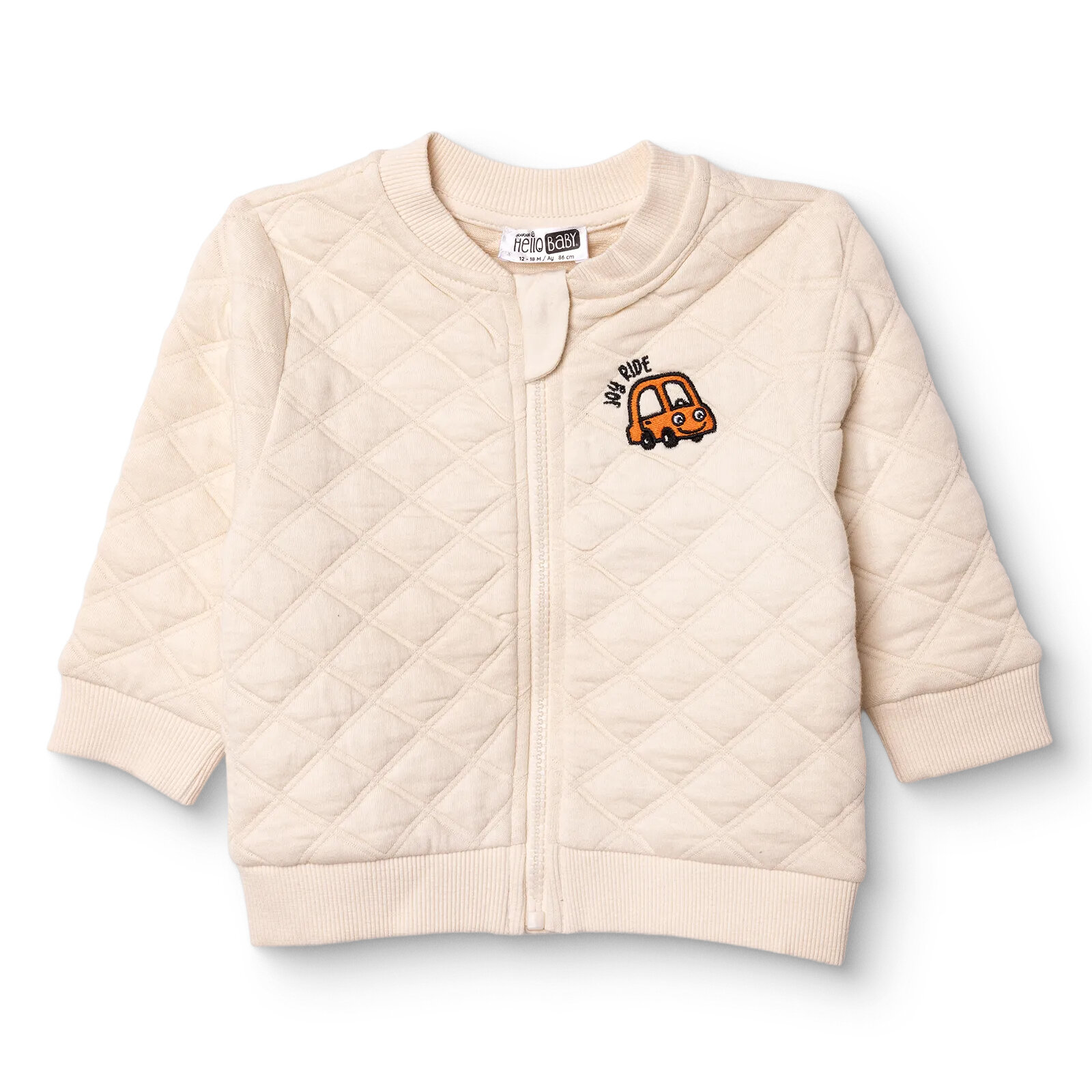 Erkek Bebek Little Car Kapitone Hırka Kapitone Örme Uzun Kol